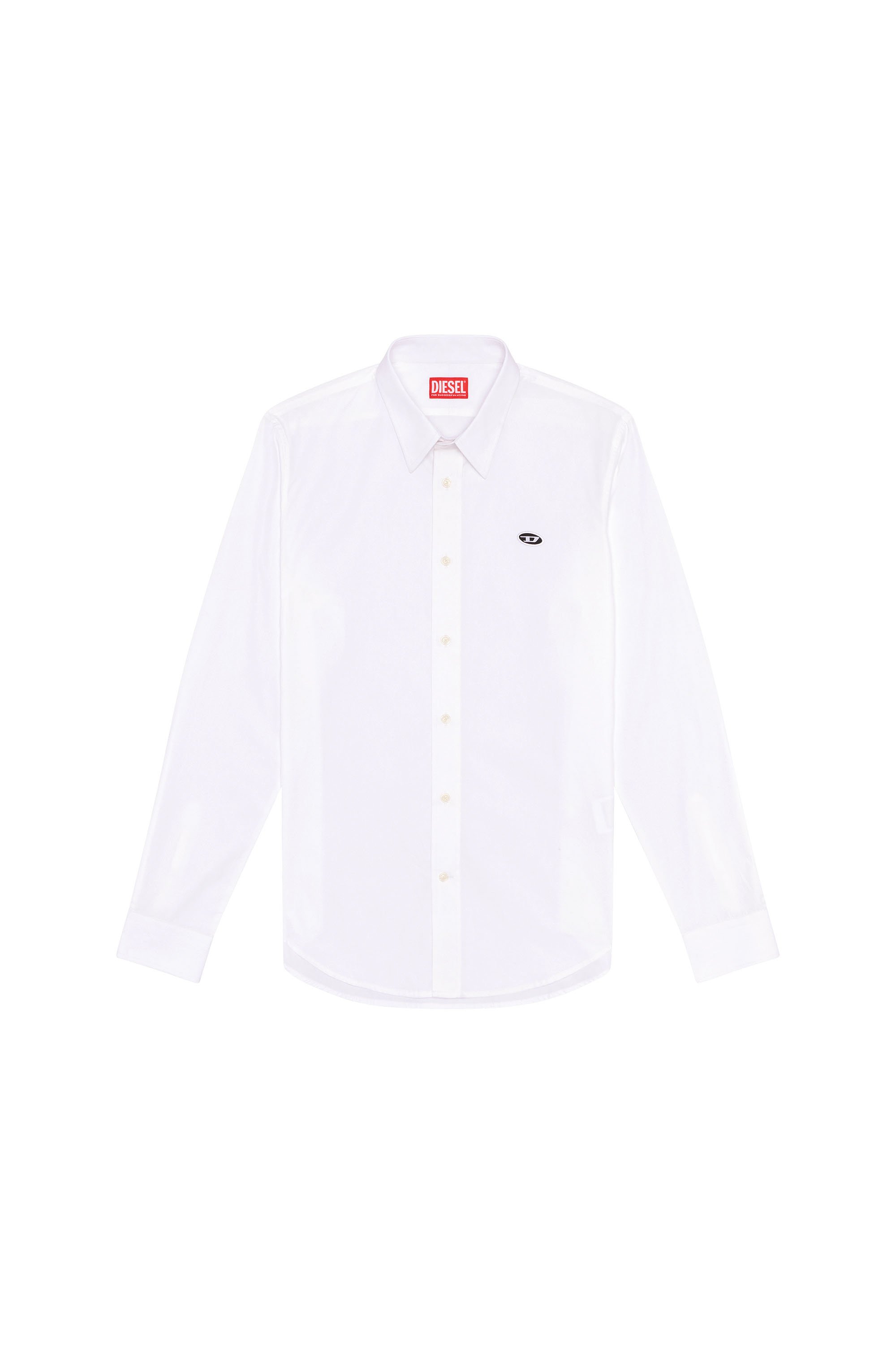 Diesel - S-BENNY-A, Man Shirt with oval D patch in White - Image 3