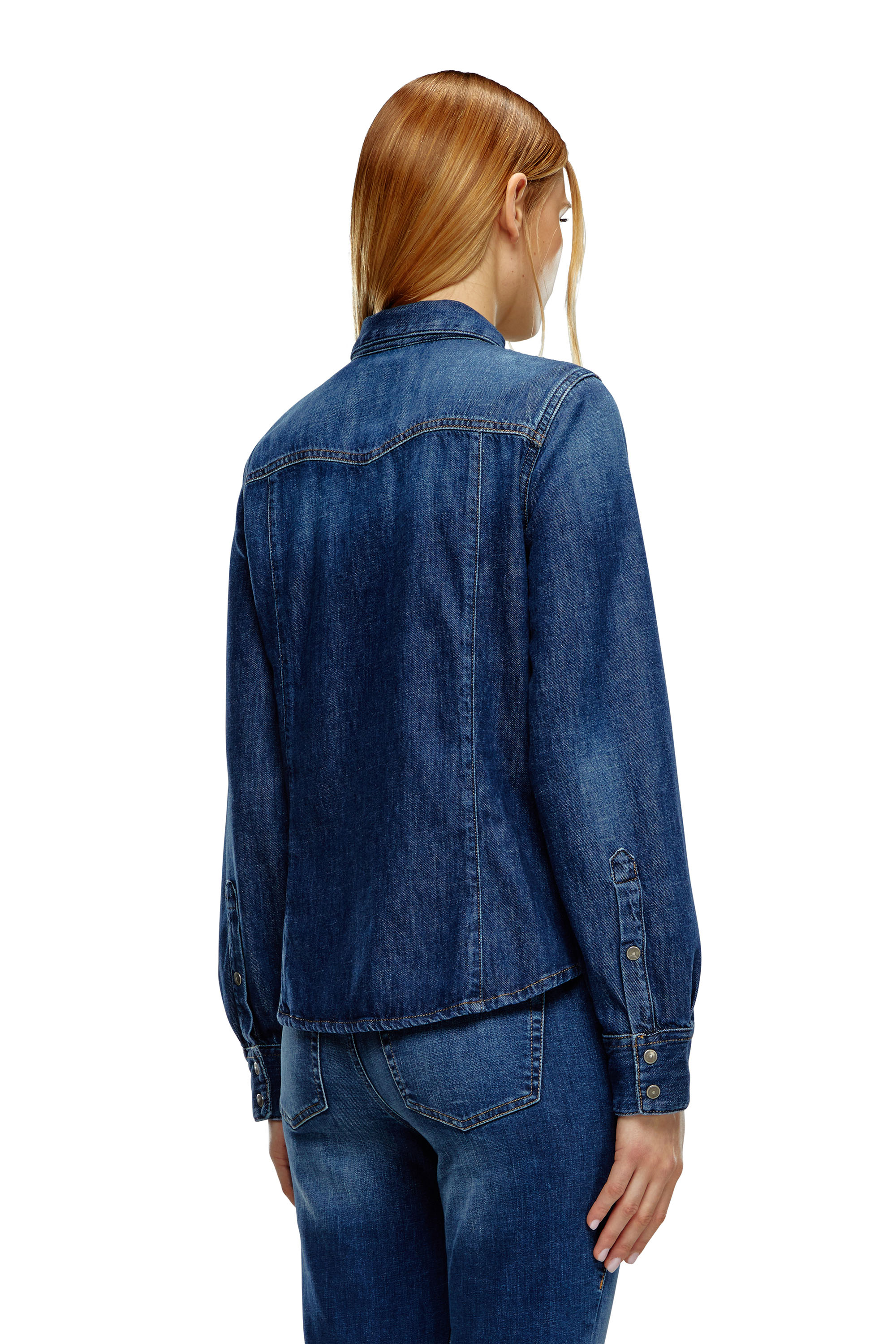 Diesel - DE-WAVES, Woman's Western shirt in denim in Blue - 2