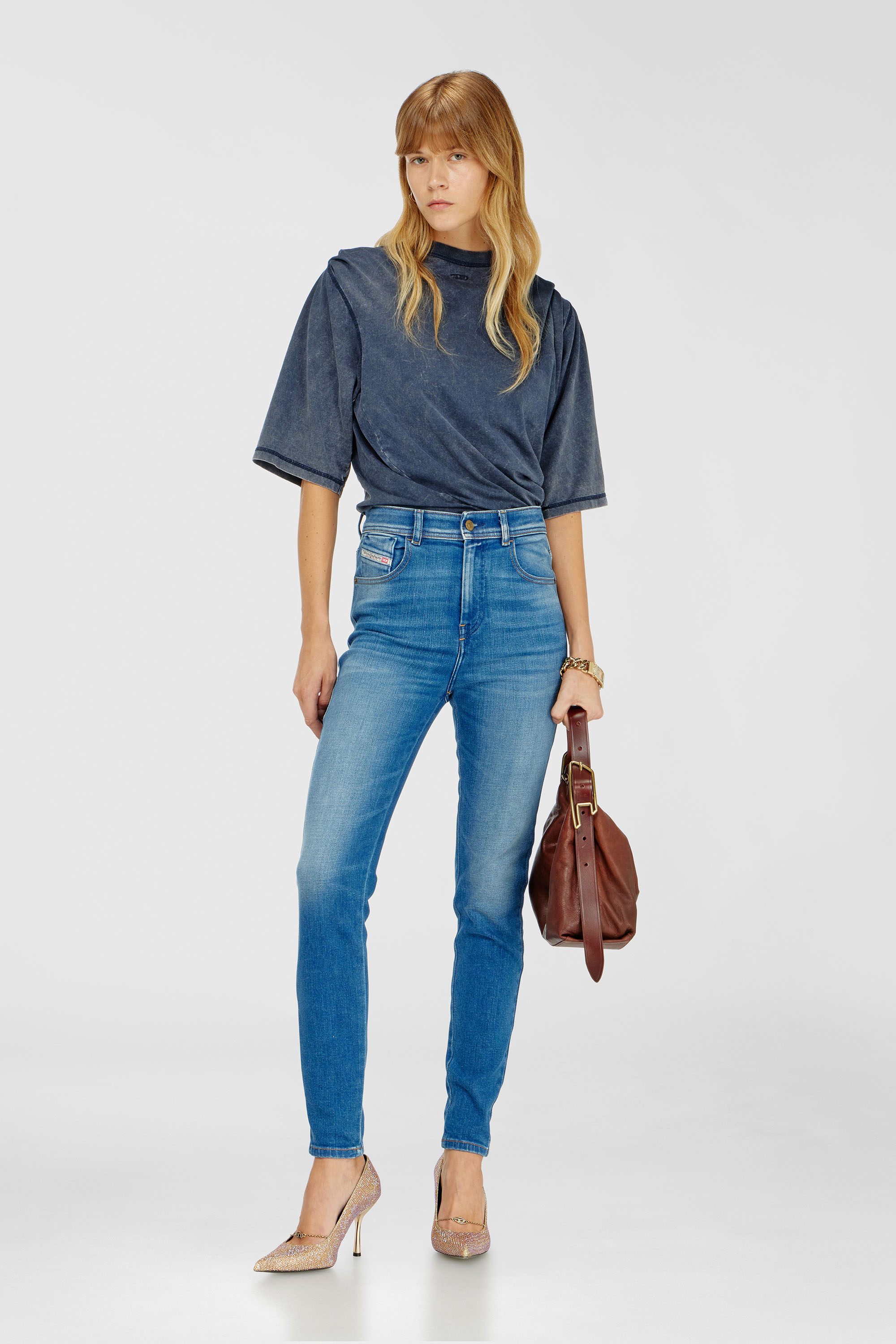 Diesel - Woman's Skinny Jeans 1984 Slandy-High 09Q79, Medium blue - 1