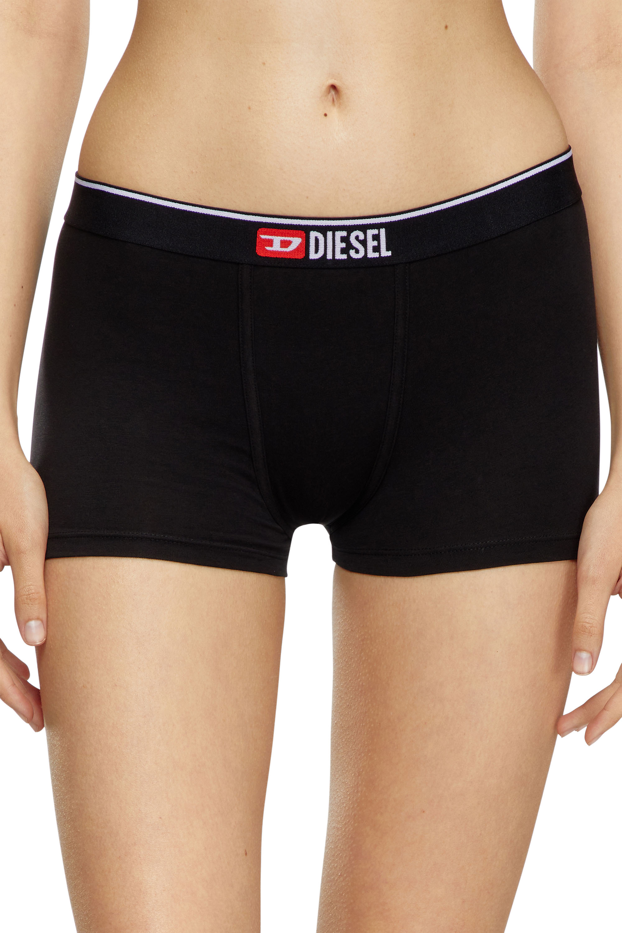 Diesel - UFPN-MYAS-TWOPACK, Woman's Two-pack of plain boxer briefs in Grey/Black - 2