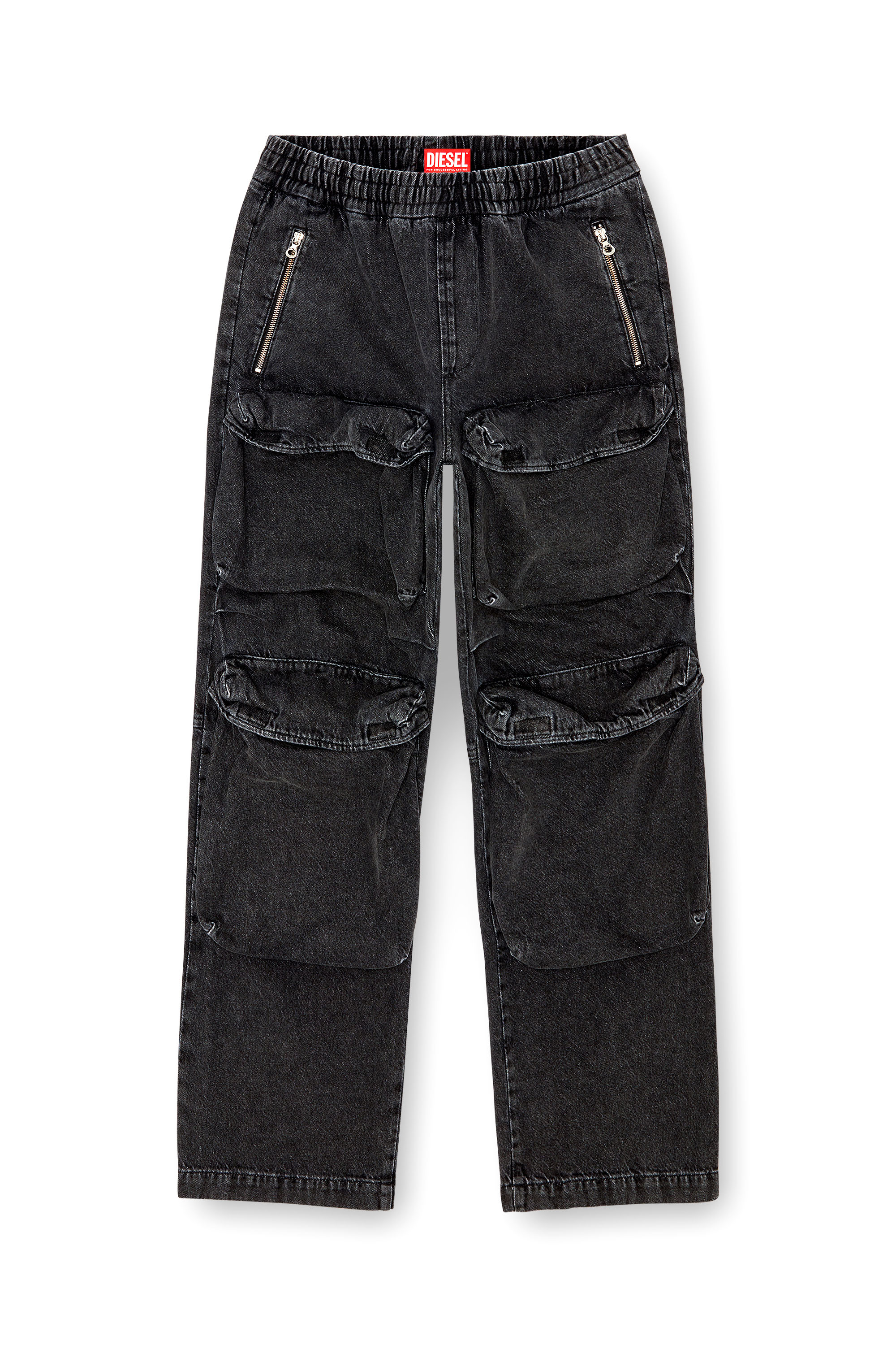 Diesel - Man's Straight Jeans D-Baertson 0CBDH, Black/Dark grey - 5