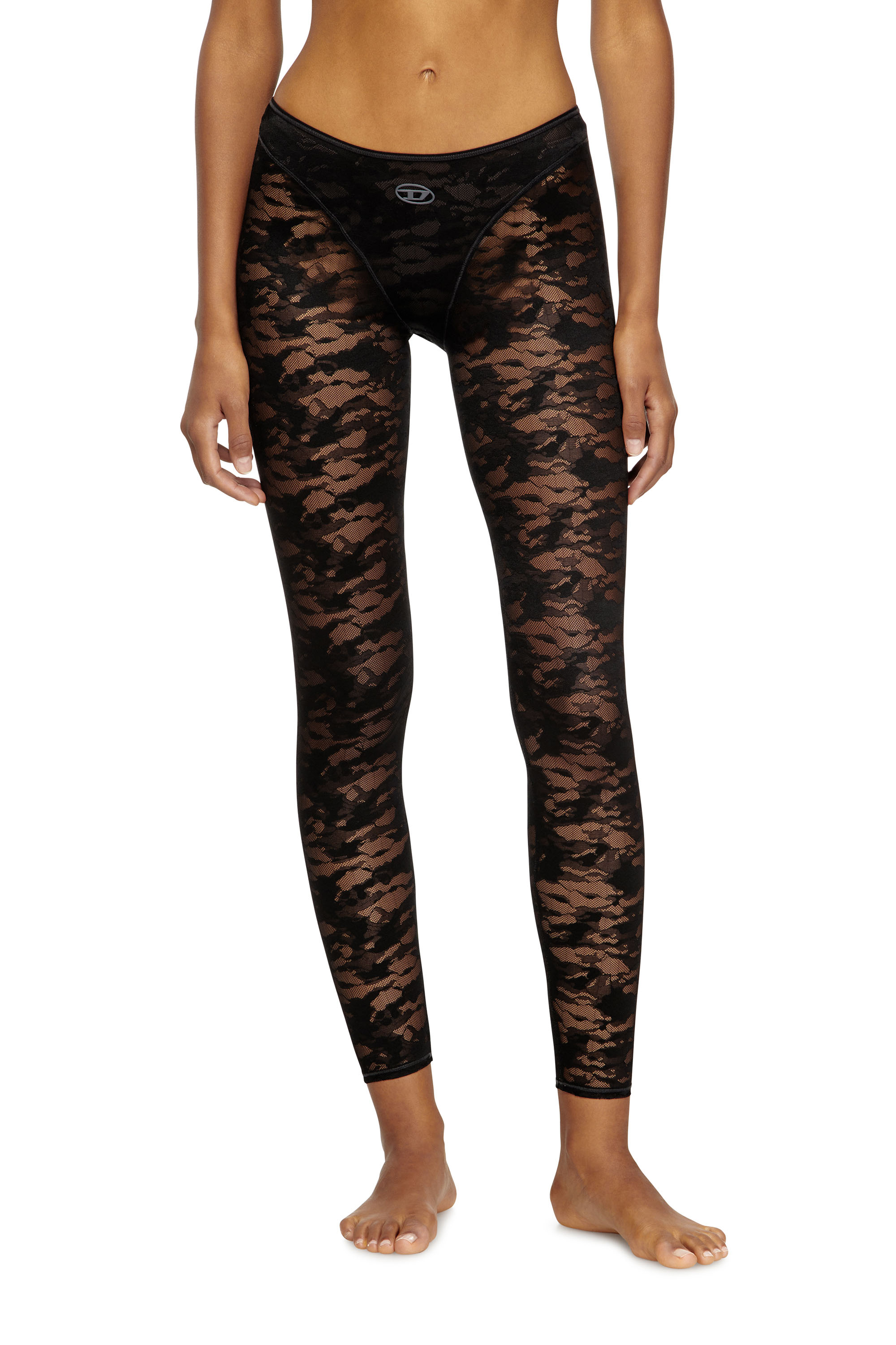 Diesel - CLAIRE-UTLT, Woman's Camo lace leggings in Black - 3