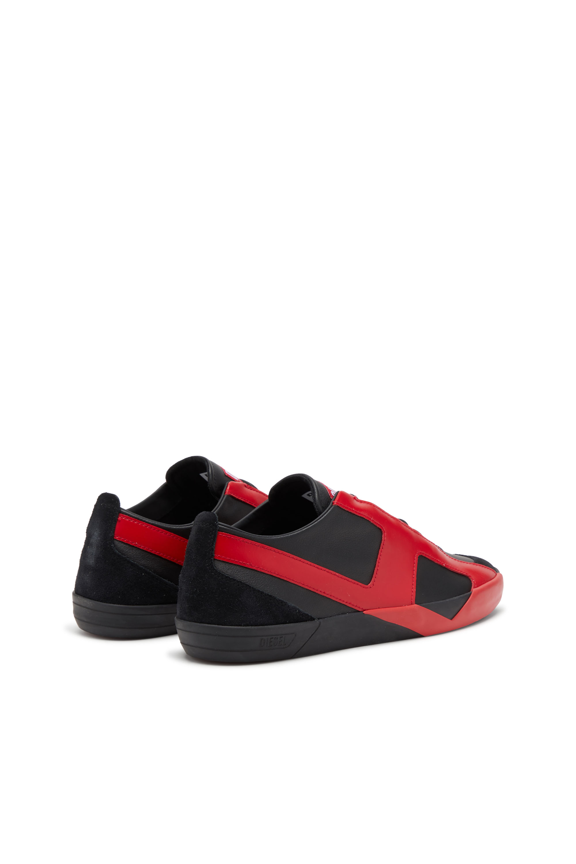 S-SLANTE-D LOW, Black/Red Diesel - S-SLANTE-D LOW, Man's S-Slante-D-Sneakers in suede and leather with D logo in Black/Red - 3