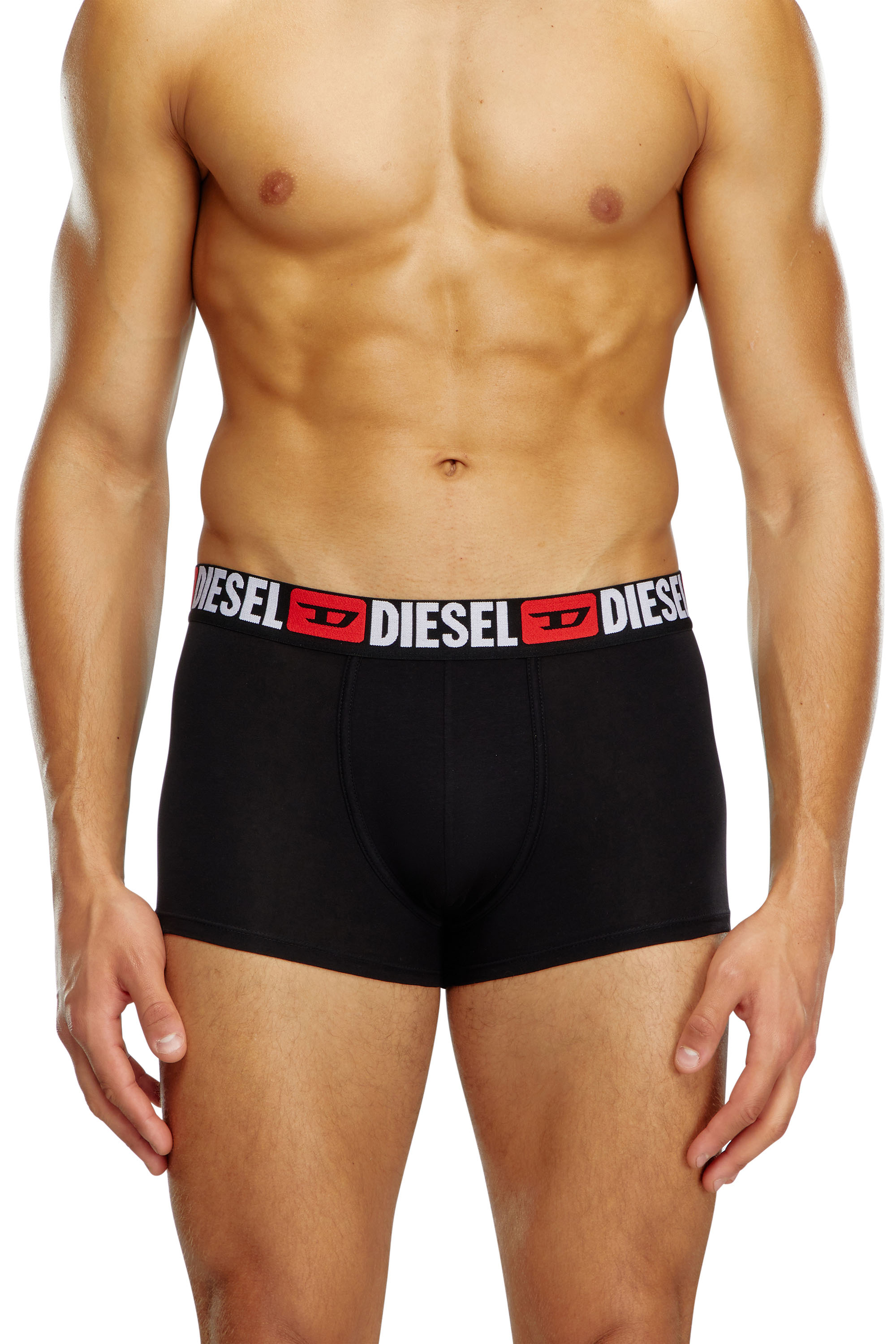 Diesel - UMBX-DAMIENTHREEPACK, Man's Three-pack of all-over logo waist boxers in Black - 3