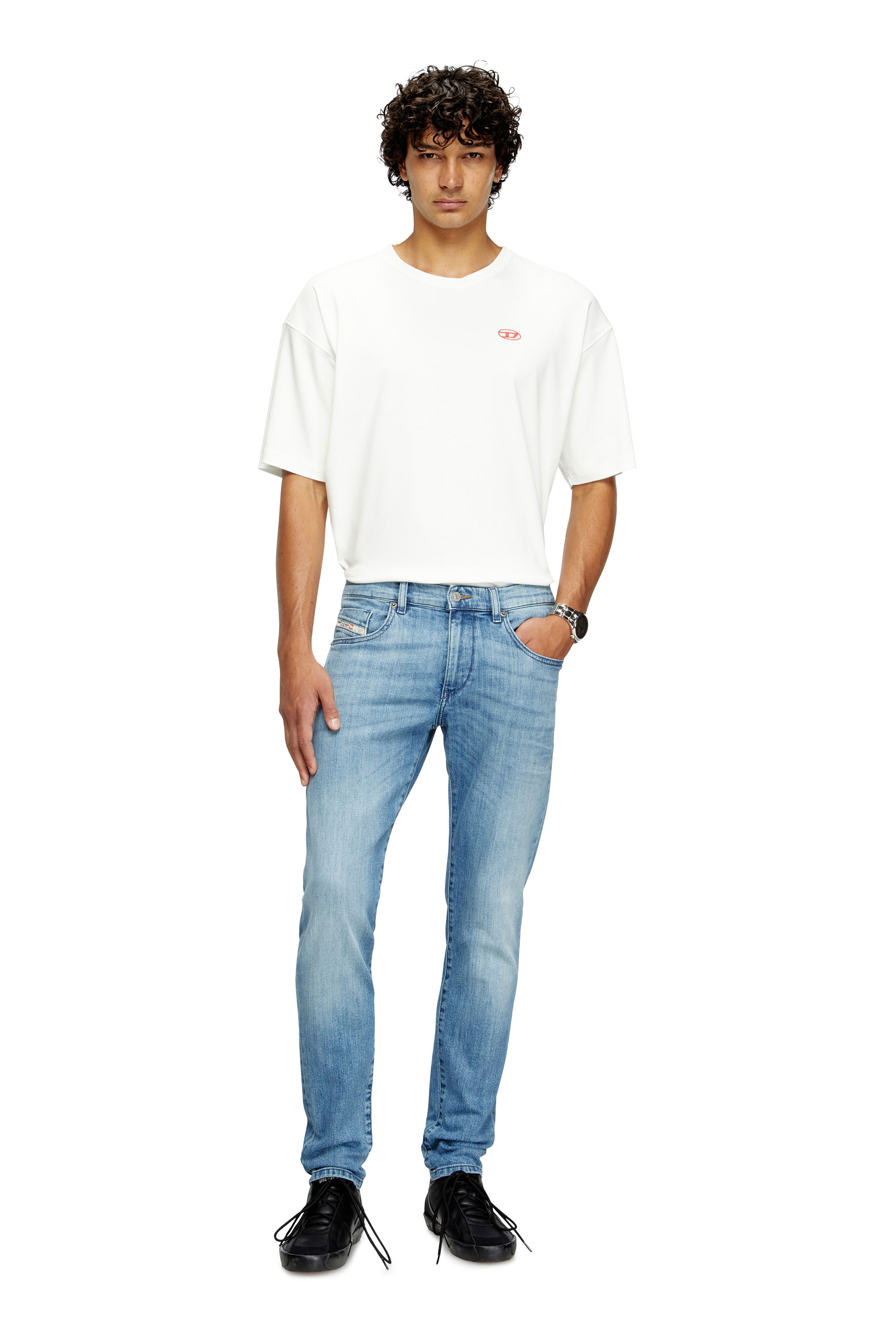 Slim Jeans 2019 D-Strukt 0GRDI, Light Blue Diesel - Man's Slim Jeans 2019 D-Strukt 0GRDI, Light Blue - 1