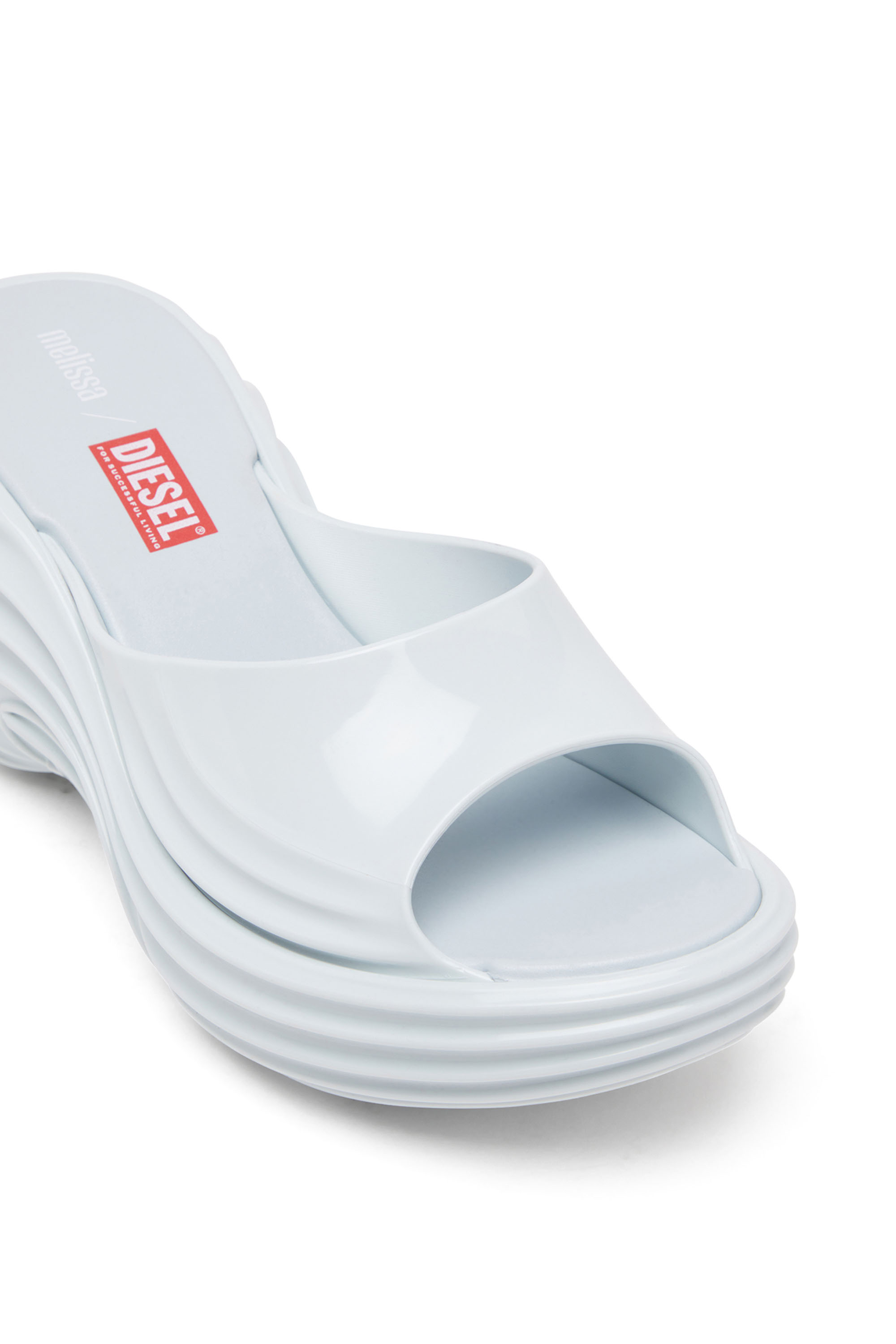 MELISSA QUANTUM PLATFORM, Light Blue Diesel - MELISSA QUANTUM PLATFORM, Woman's Platform mule in Melflex® in Light Blue - 6