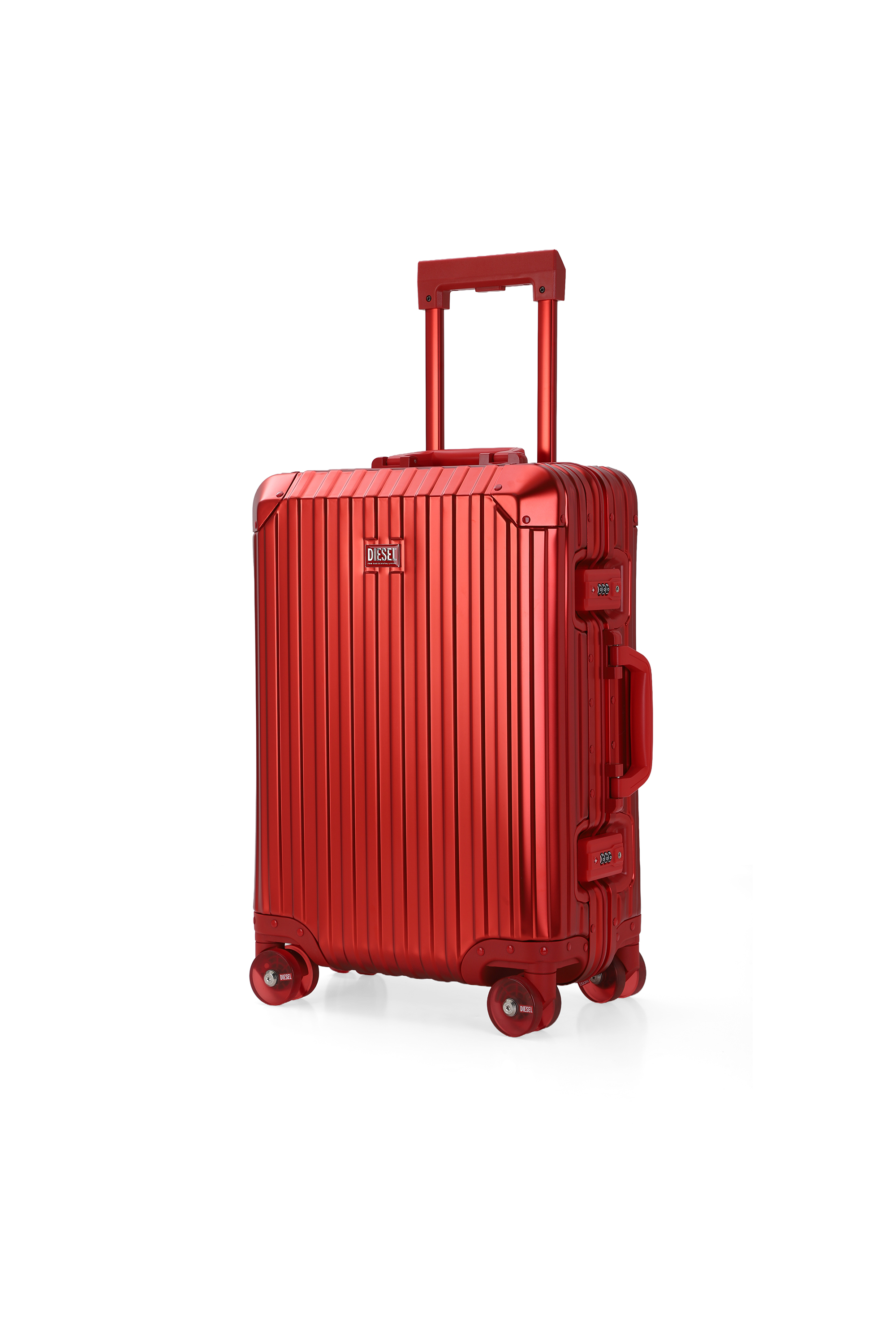 Diesel - DIESEL ALUMINUM TROLLEY- DSL002, Unisex's Aluminum suitcase size S in Red - 5