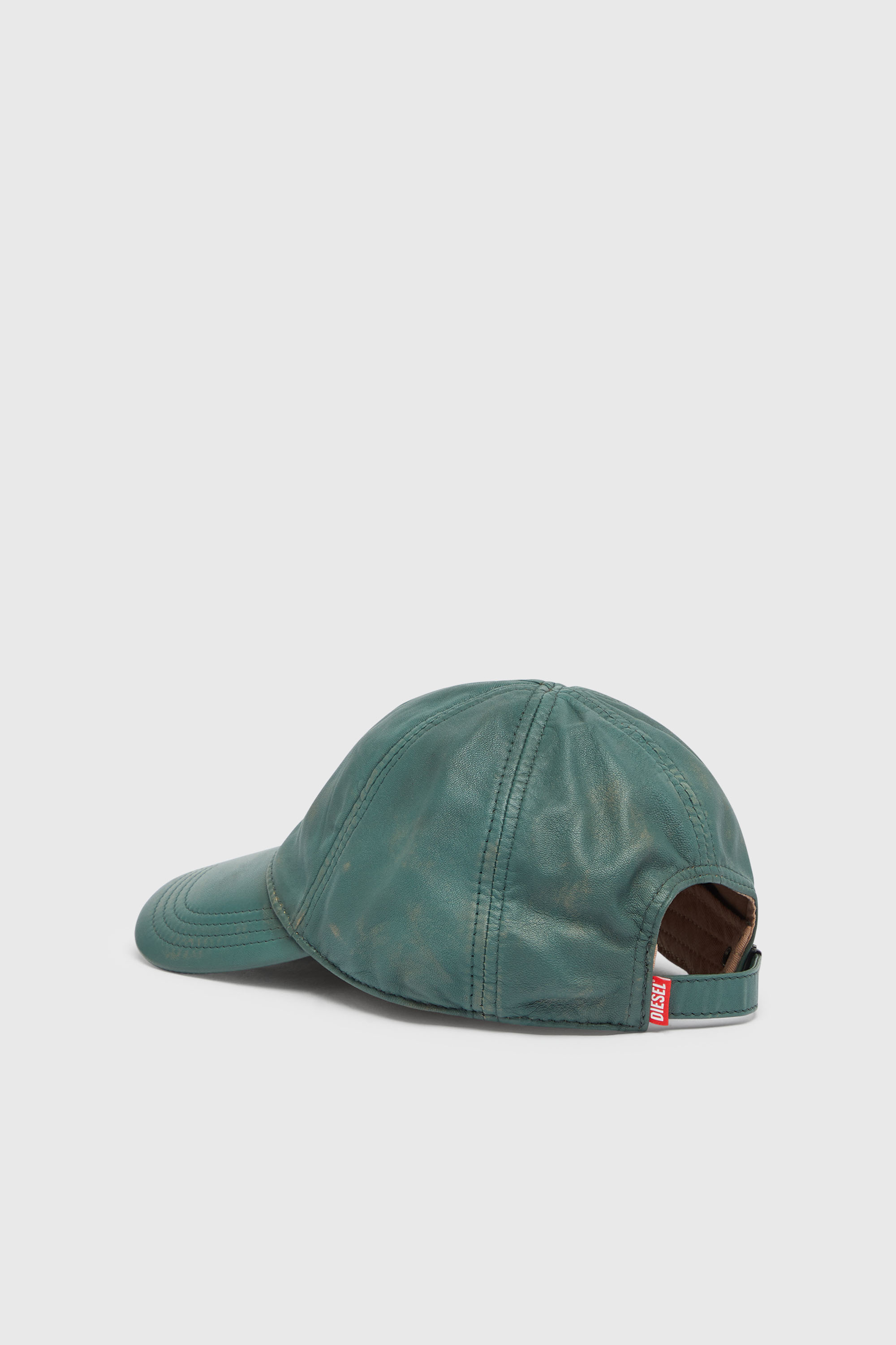 Diesel - C-ASPO, Man's Baseball cap in treated leather in null - 2