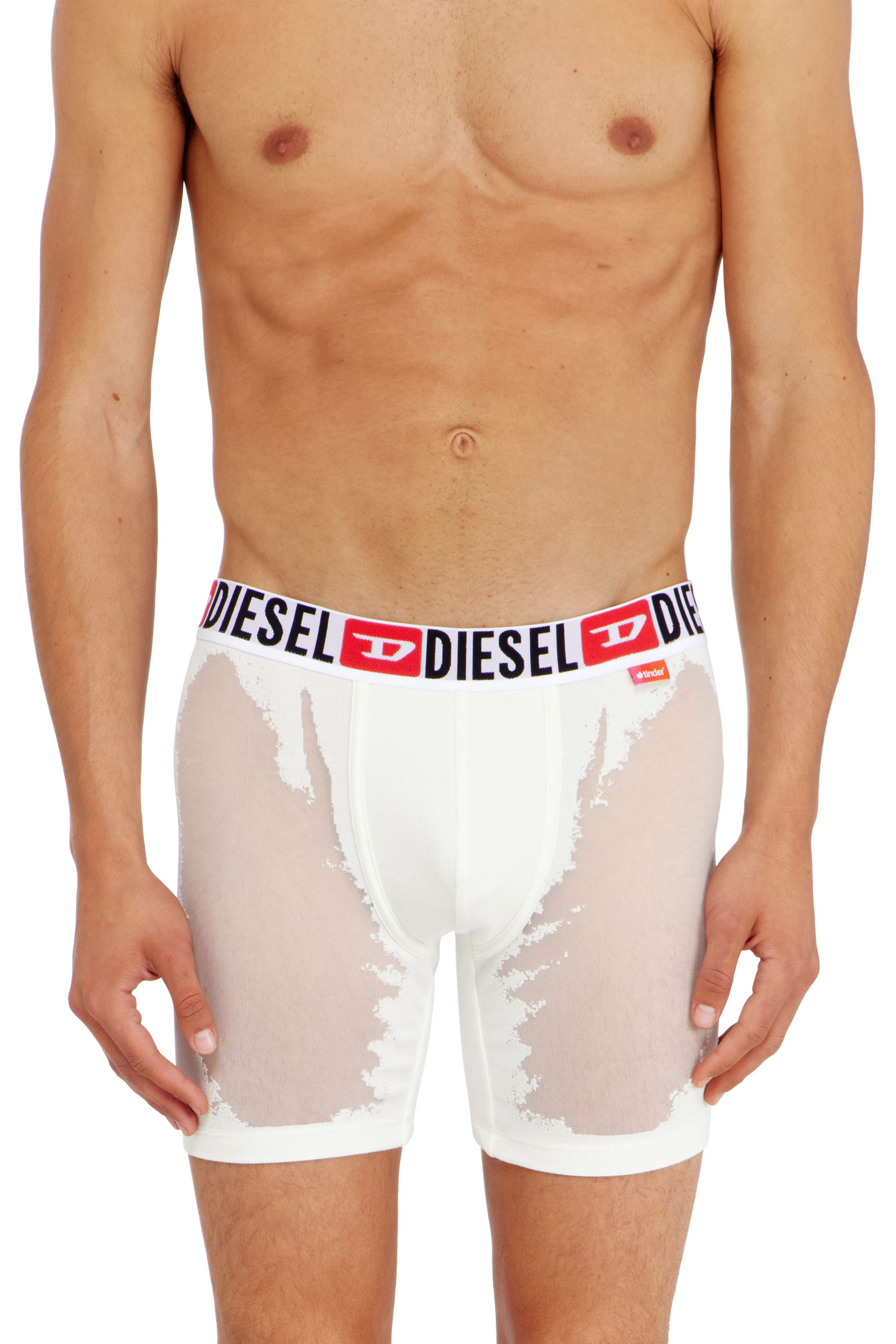 Diesel - PR-MAX-D-CORE, Man's Boxer briefs with sheer devor&eacute; effect in White - 2