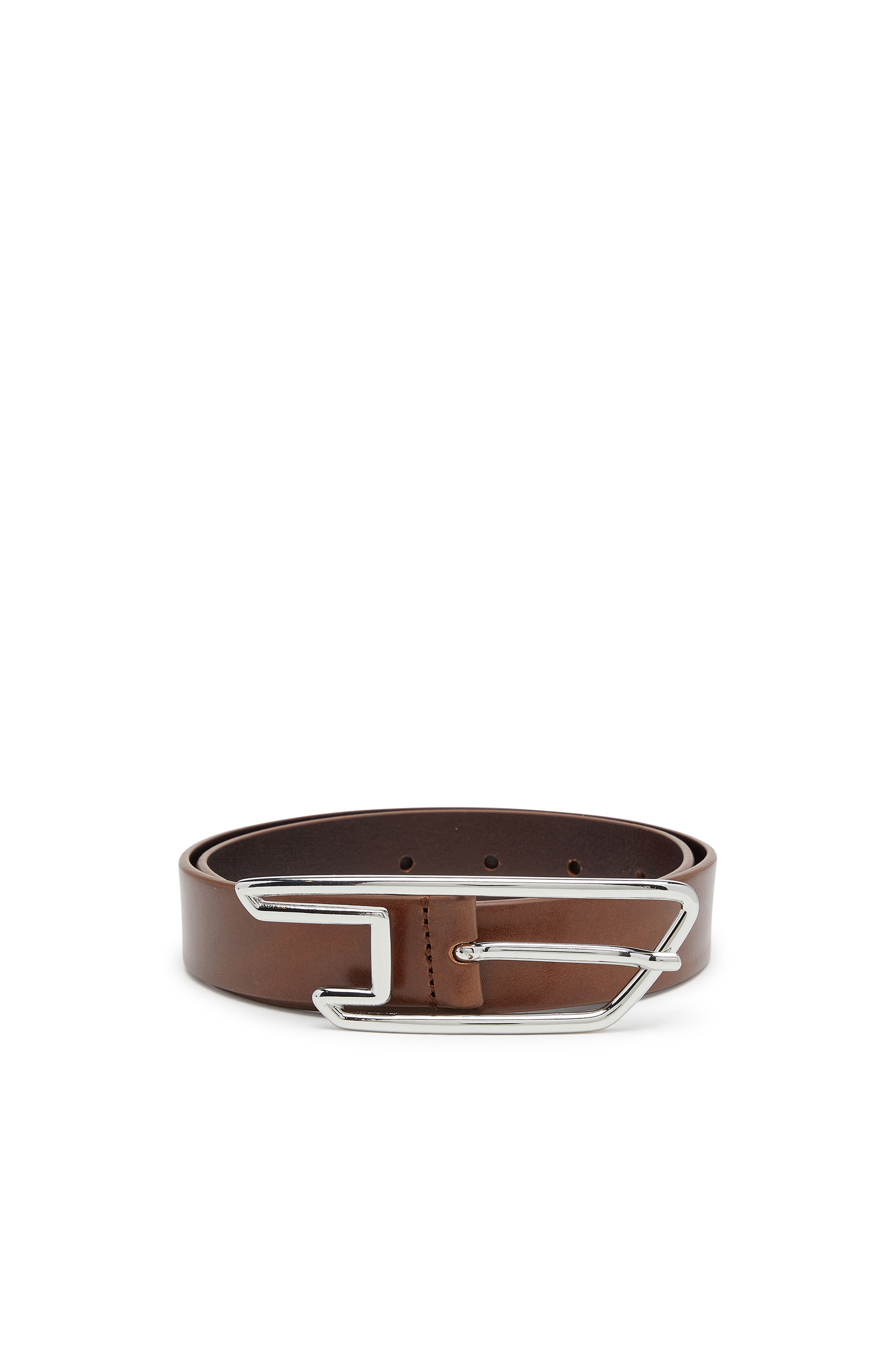 Diesel - B-D LINE W 30, Woman's 3cm belt in pull-up leather in Brown - 1