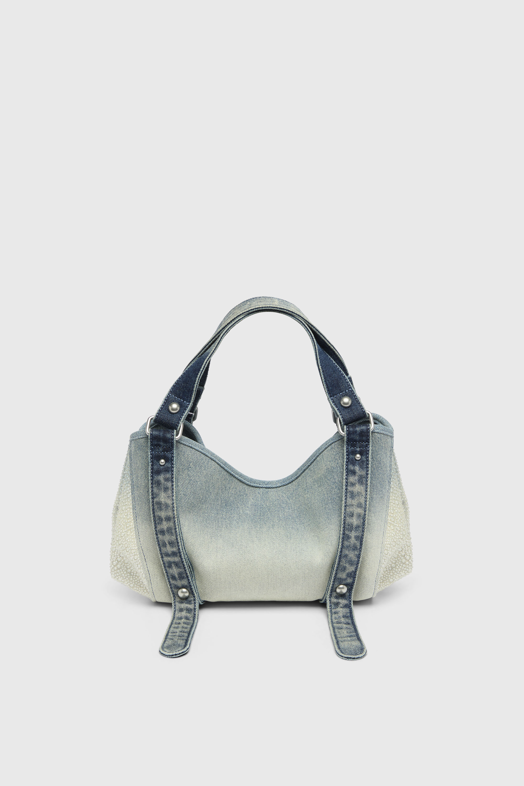 Diesel - D-ONE TOPHANDLE S, Woman's D-One-Small top-handle bag in crystal solarised denim in Blue - 2