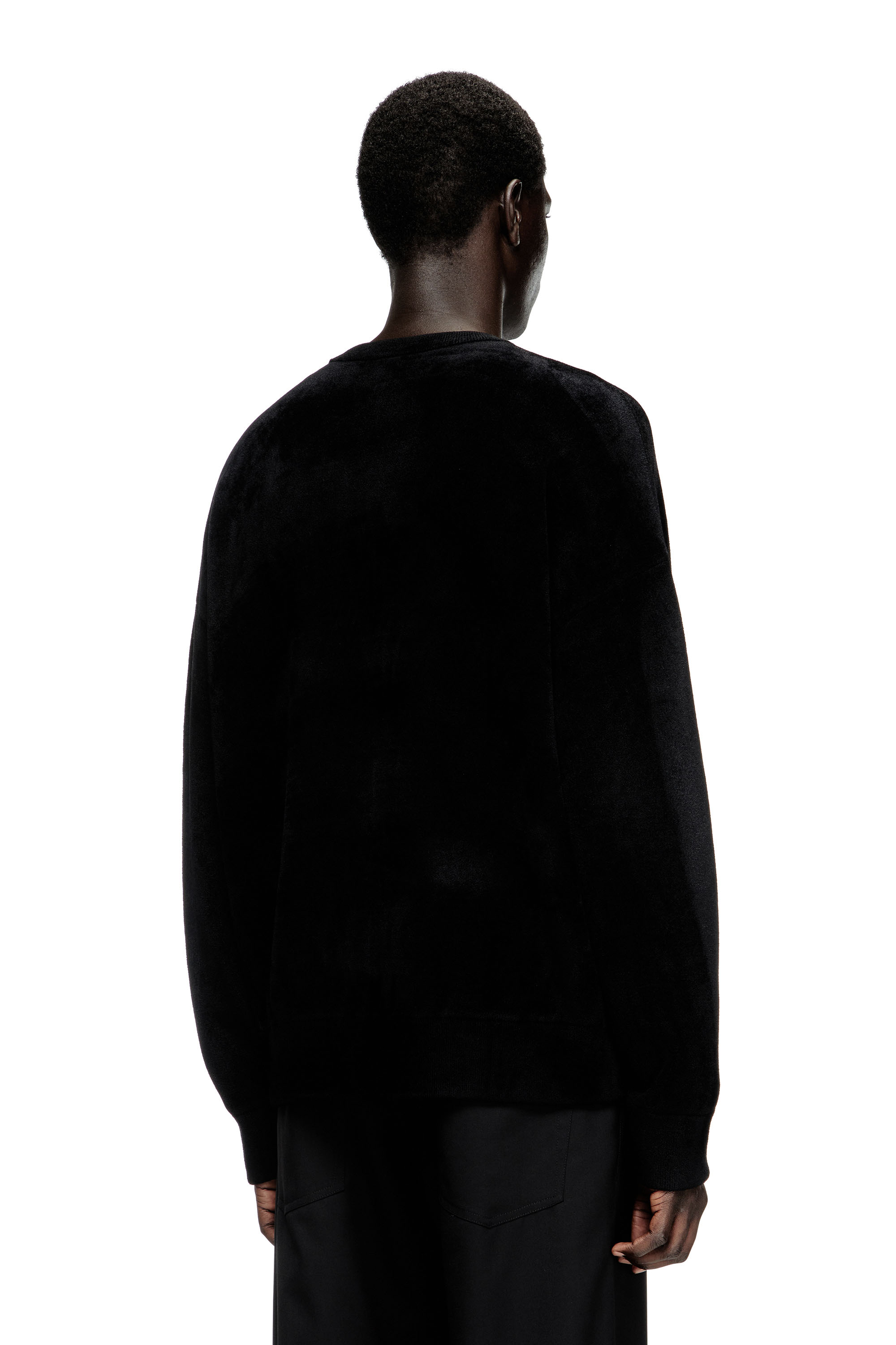 Diesel - K-TRESA, Man's Chenille-jacquard jumper with logo motif in Black - 4