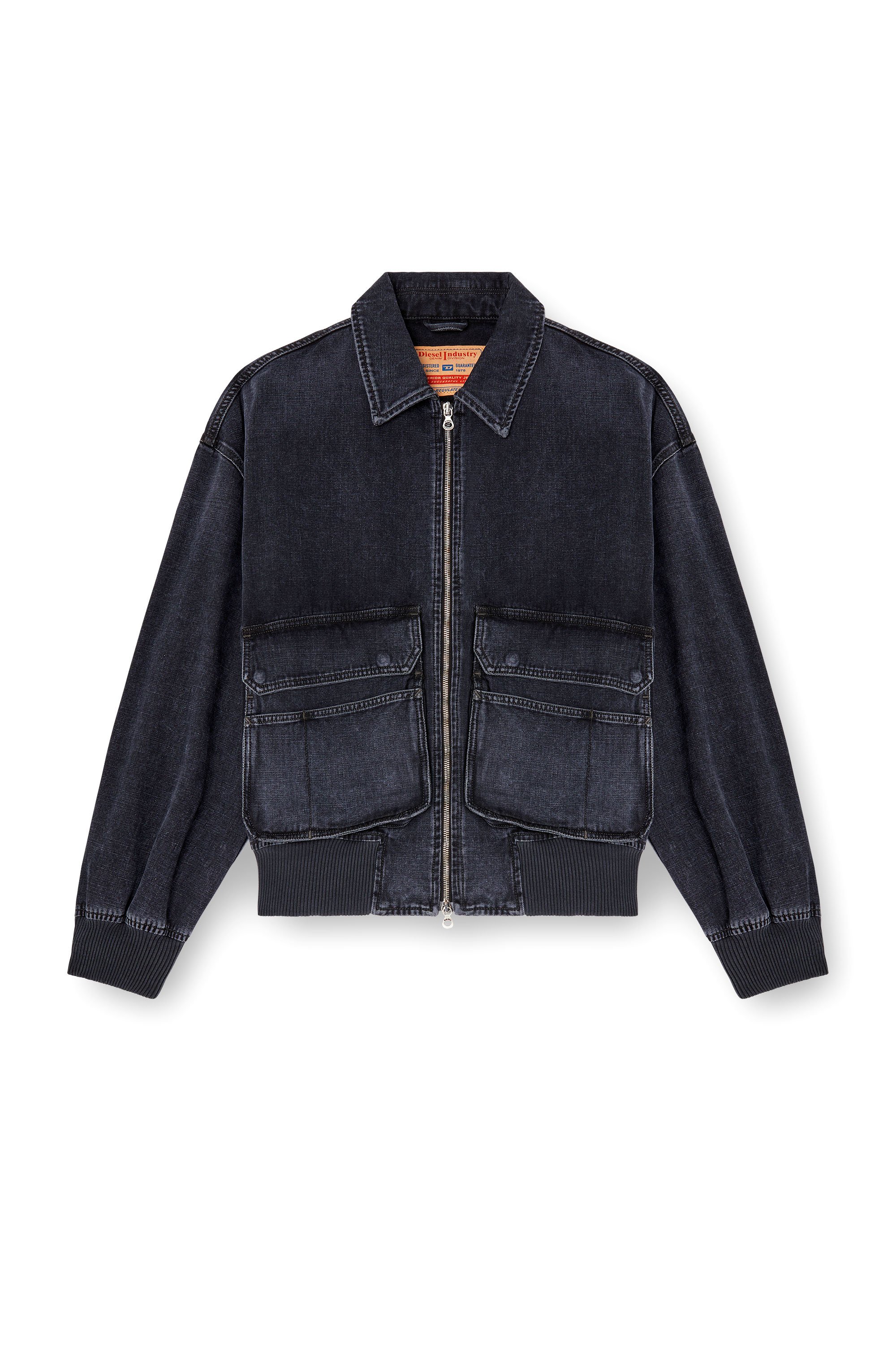 Diesel - D-KURZ, Unisex's Jacket in batavia-weave denim in Black - 4