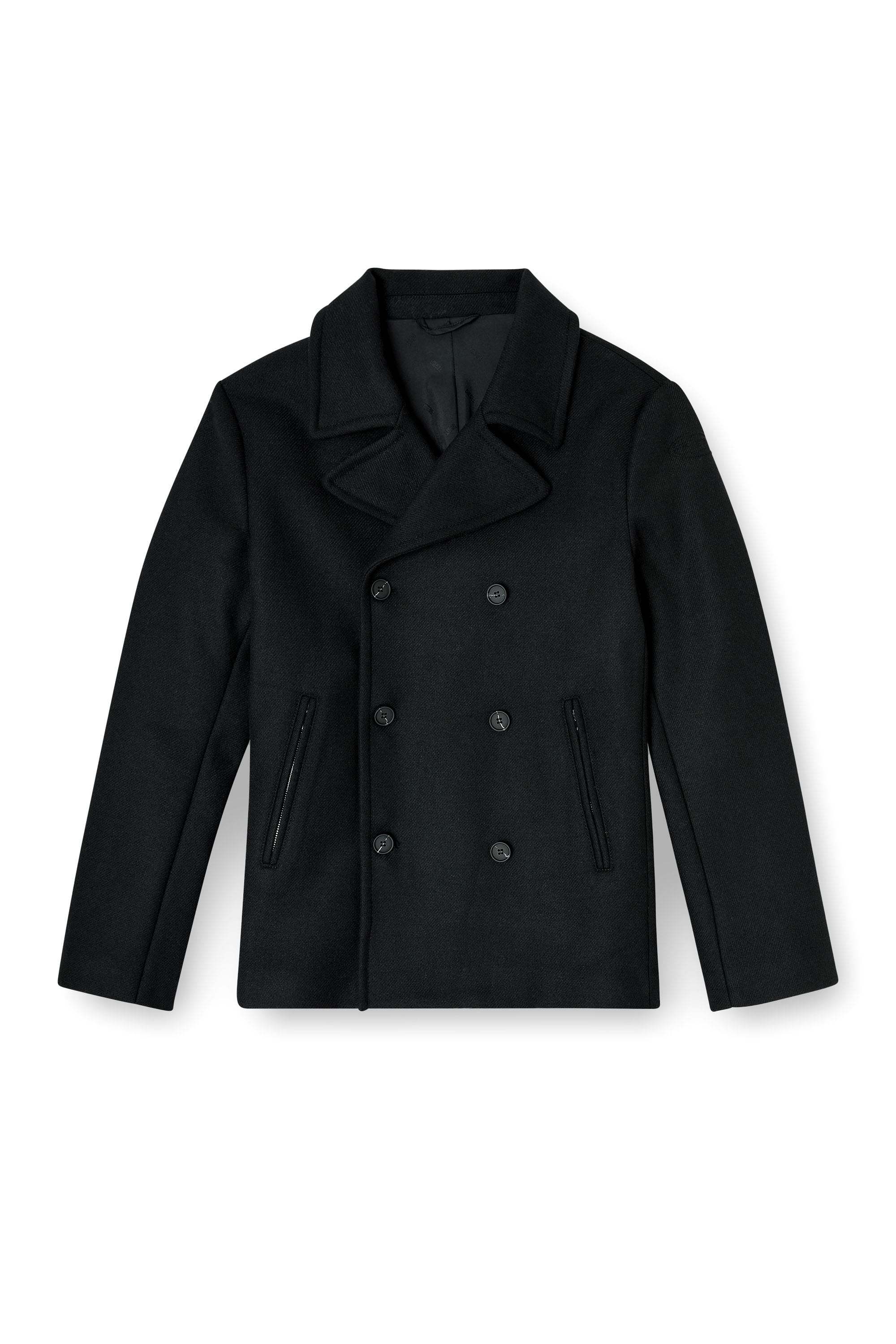 Diesel - W-HALEY-WRD, Man's Peacoat in felted wool blend in Black - 3