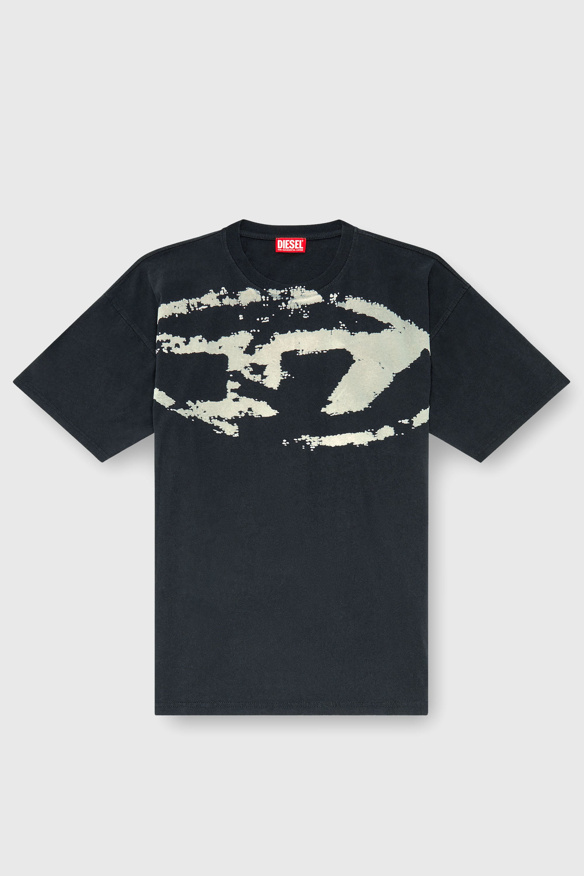 Diesel - T-BOXT-N14, Man's T-shirt with distressed flocked logo in Black - 2