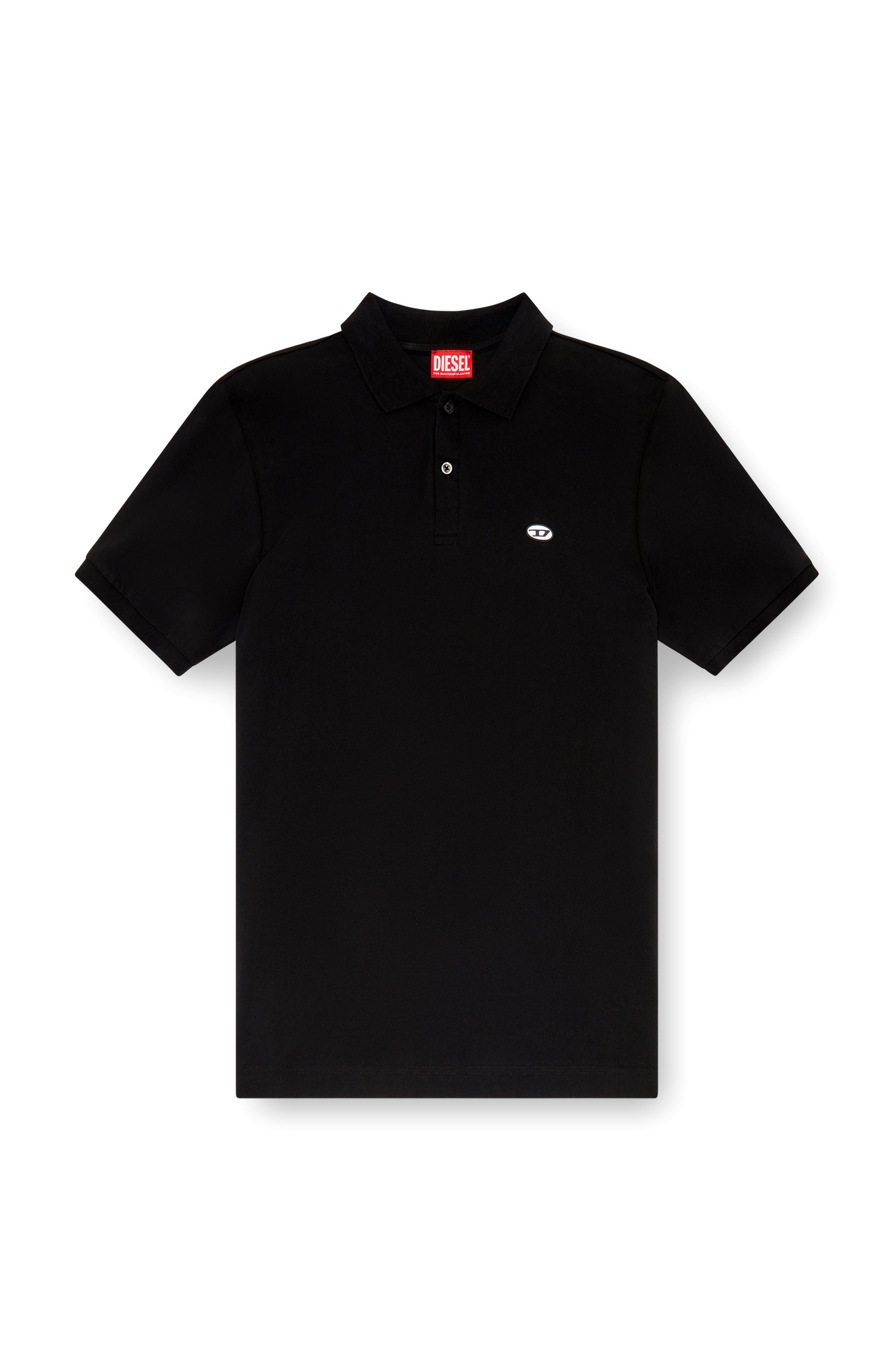 Diesel - T-REJUST-DOVAL-PJ, Man's Polo shirt with Oval D patch in Black - 3