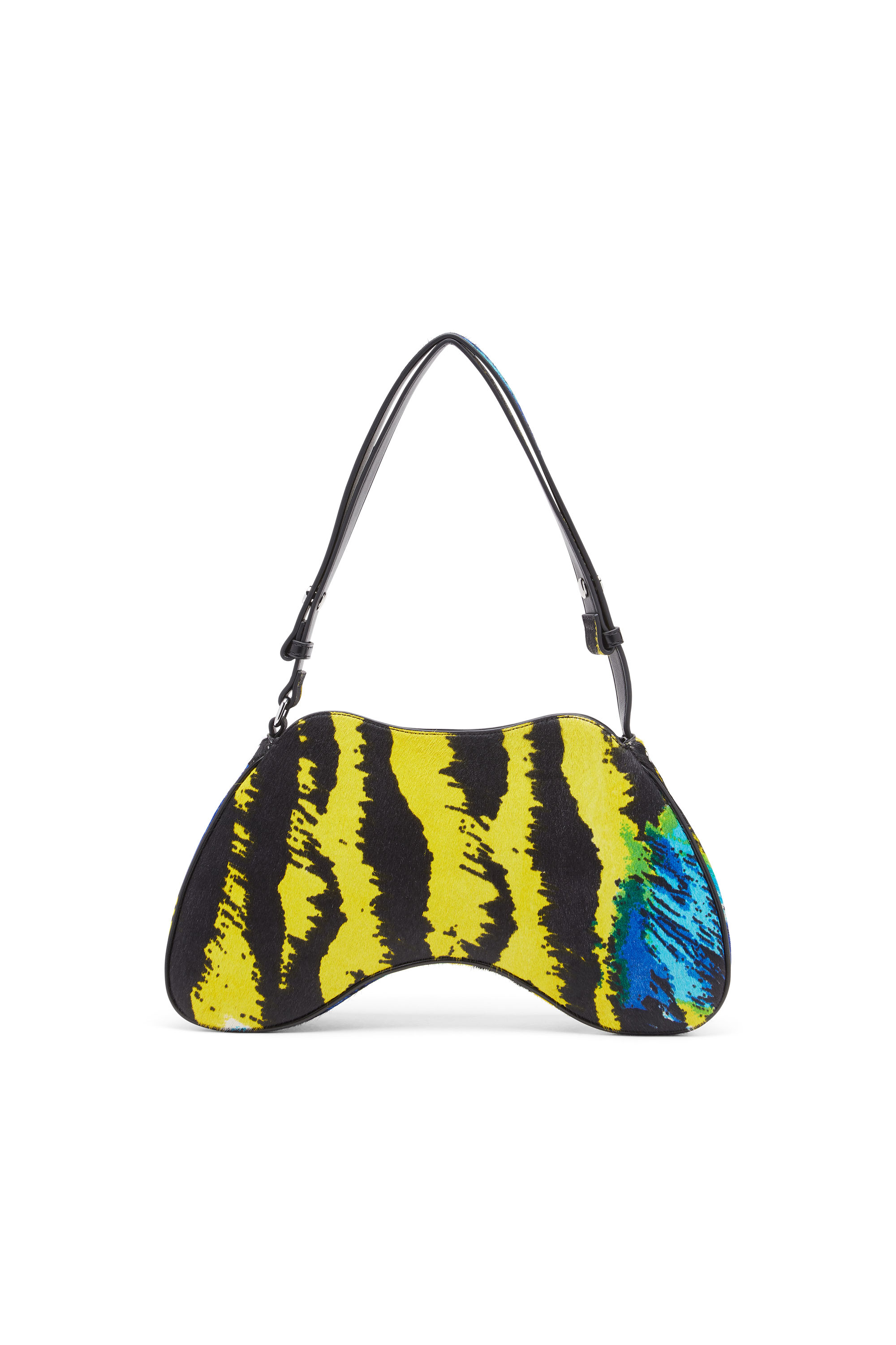 Diesel - PLAY SHOULDER, Woman's Play-Borsa a spalla in cavallino tigrato in Yellow/Black - 2