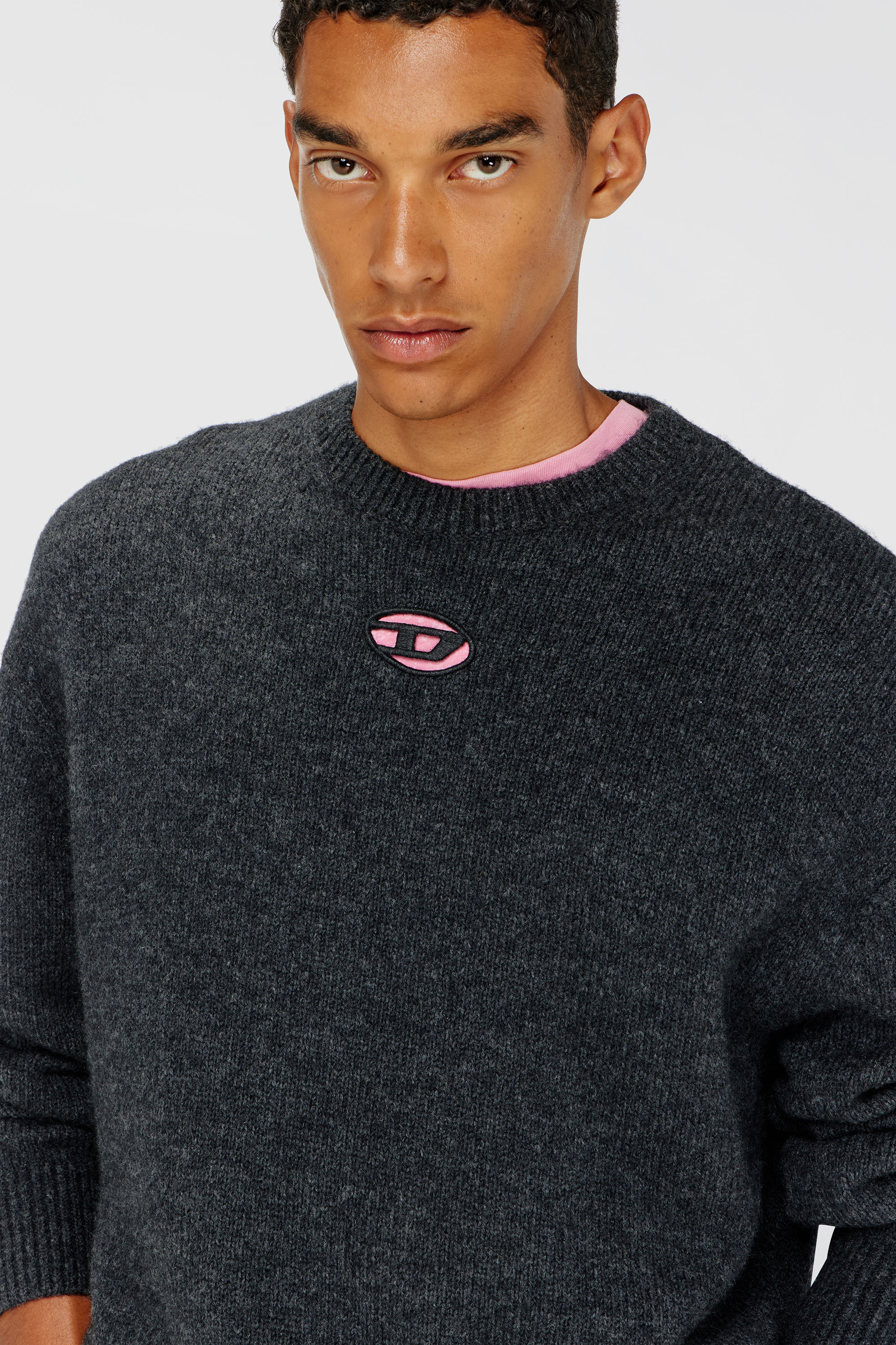 Diesel - K-AREESO, Man's Jumper in wool and alpaca blend in Black - 5