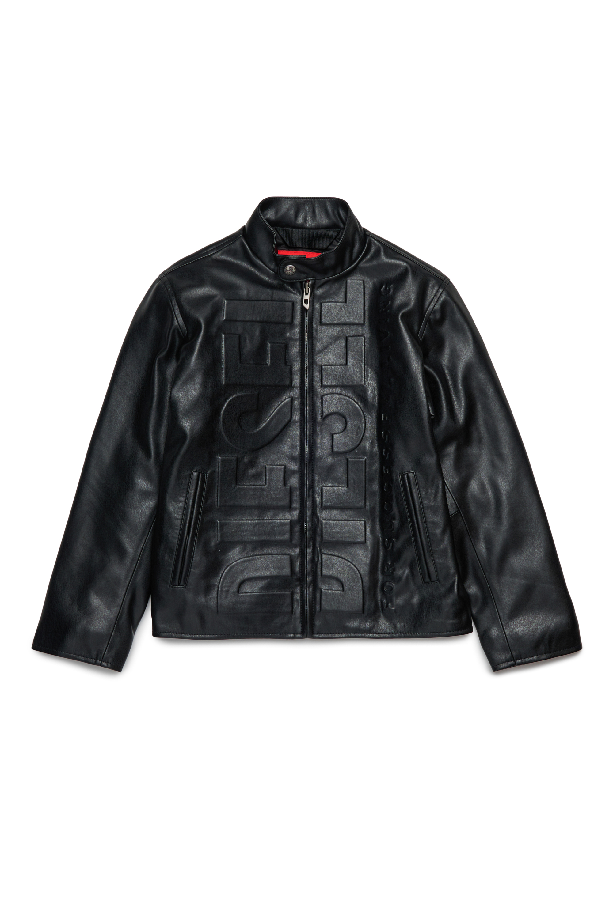 Diesel - JLMETVERT, Man's Jacket in faux leather with logo in Black - 1