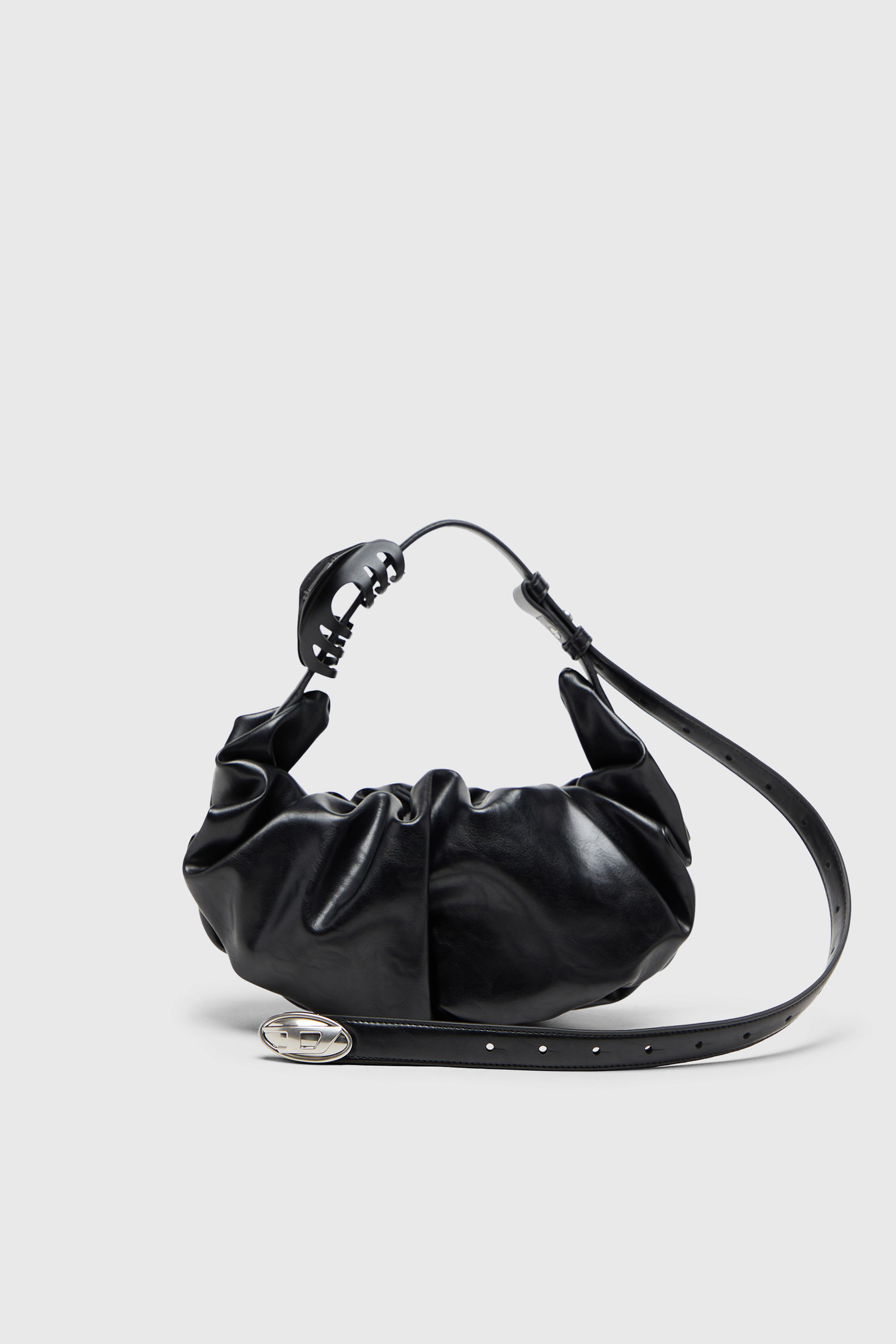 Diesel - GRAB-D HOBO S, Woman's Grab-D-Small scruched hobo bag in Black - 2