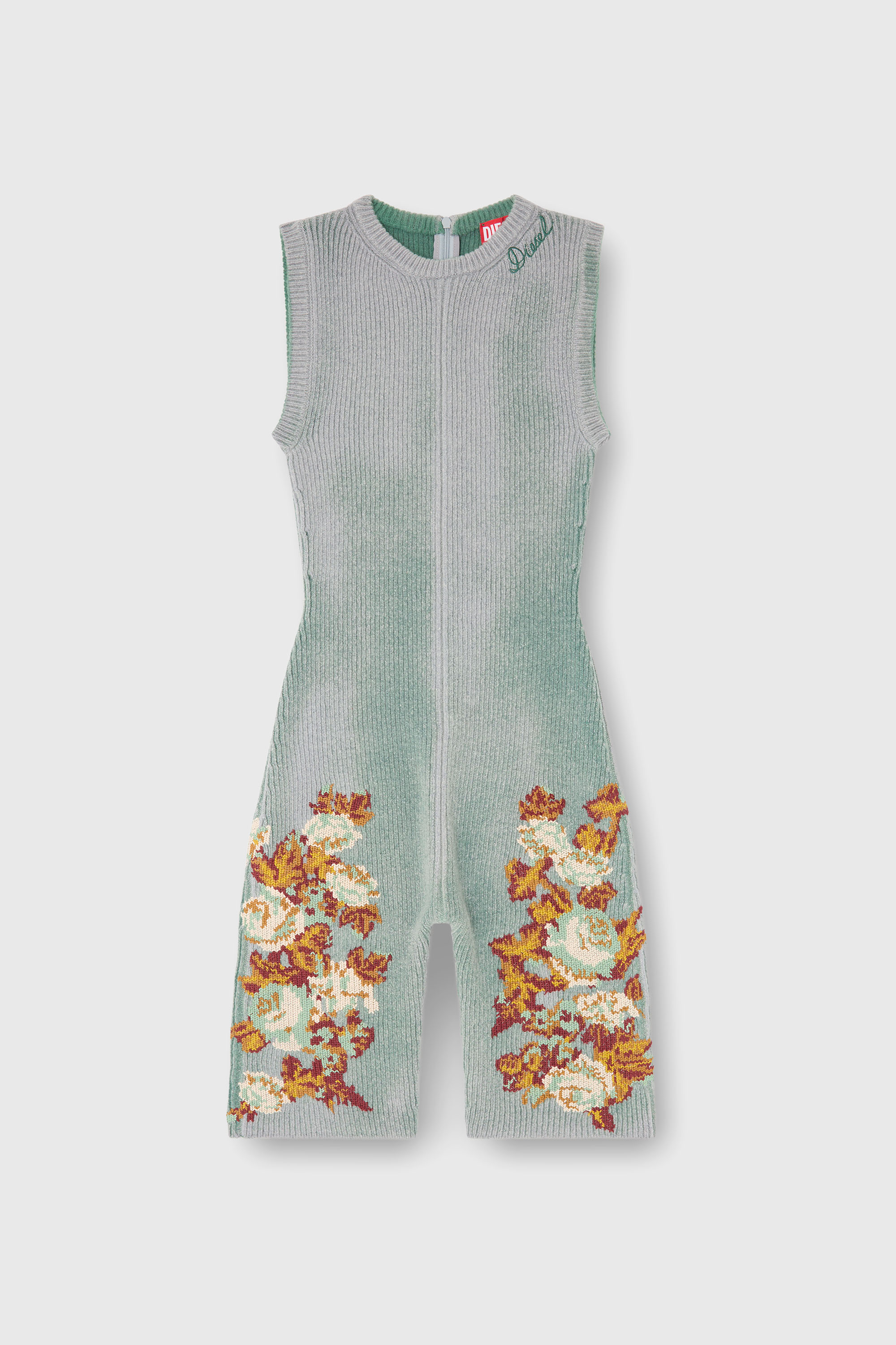 Diesel - M-RAREM, Woman's Knitted playsuit with floral motif in null - 1
