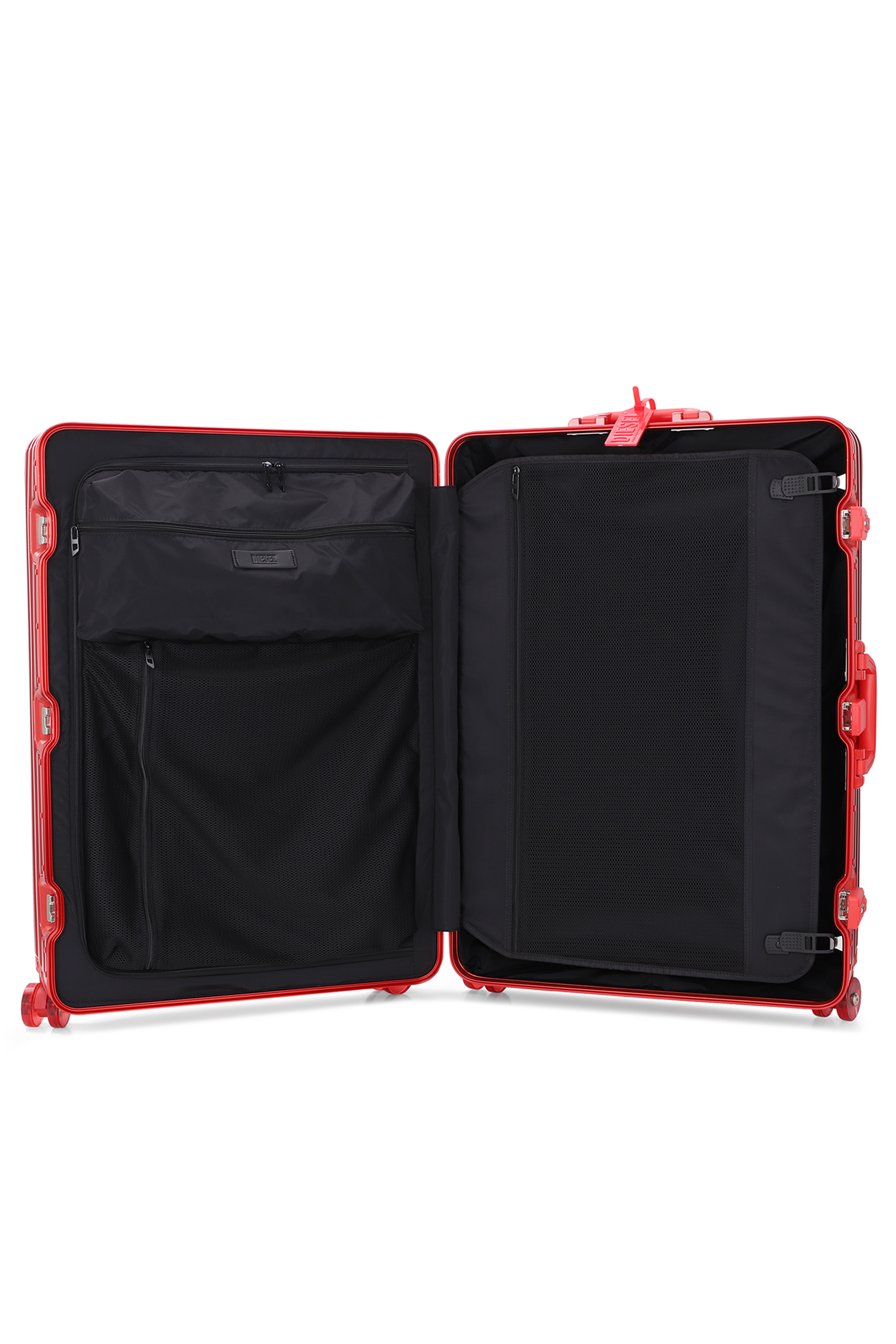 Diesel - DIESEL ALUMINUM TROLLEY- DSL002, Unisex's Aluminum suitcase size L in Red - 3