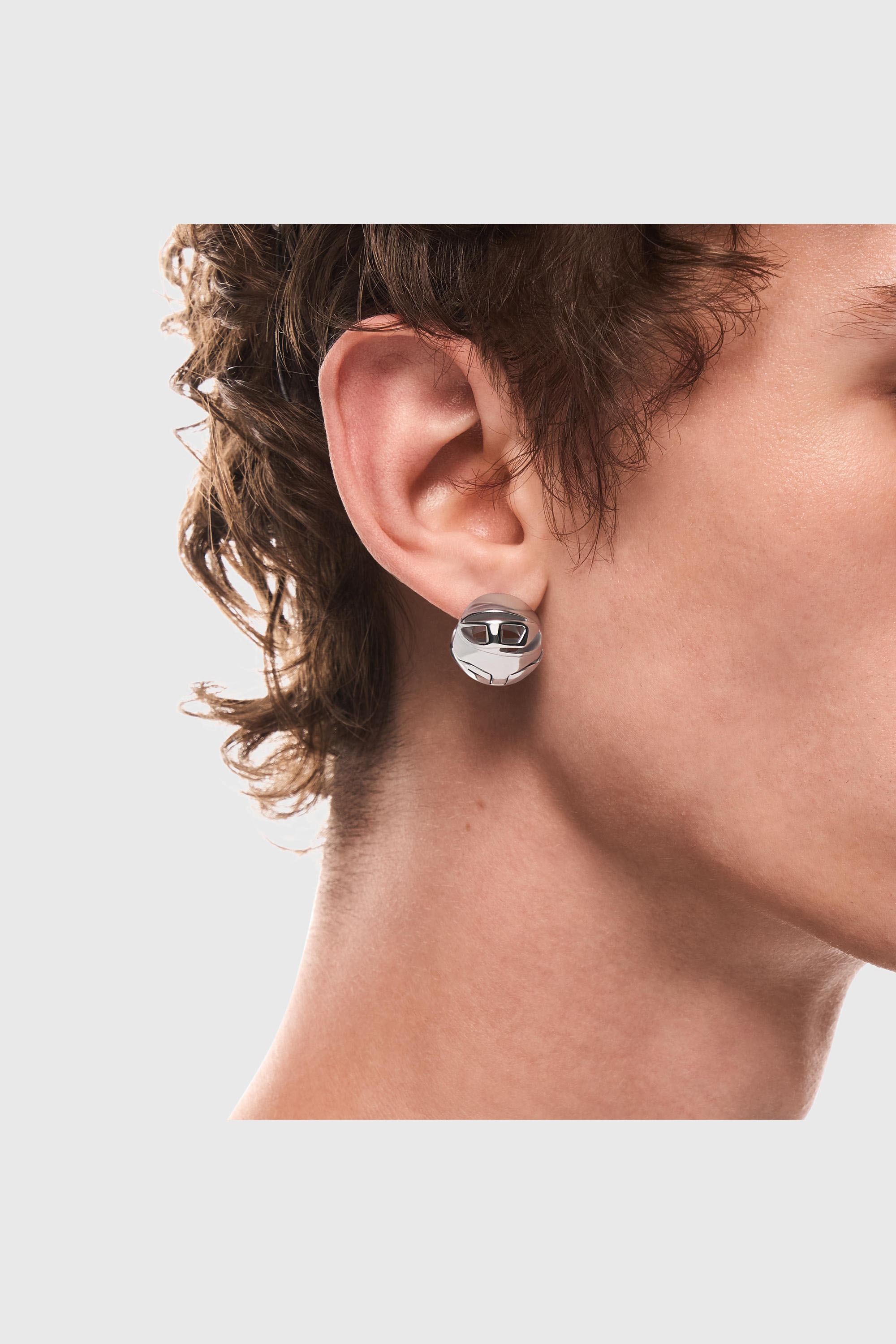 Diesel - DX1718040, Unisex's Stainless Steel Hoop Earring in Silver - 4