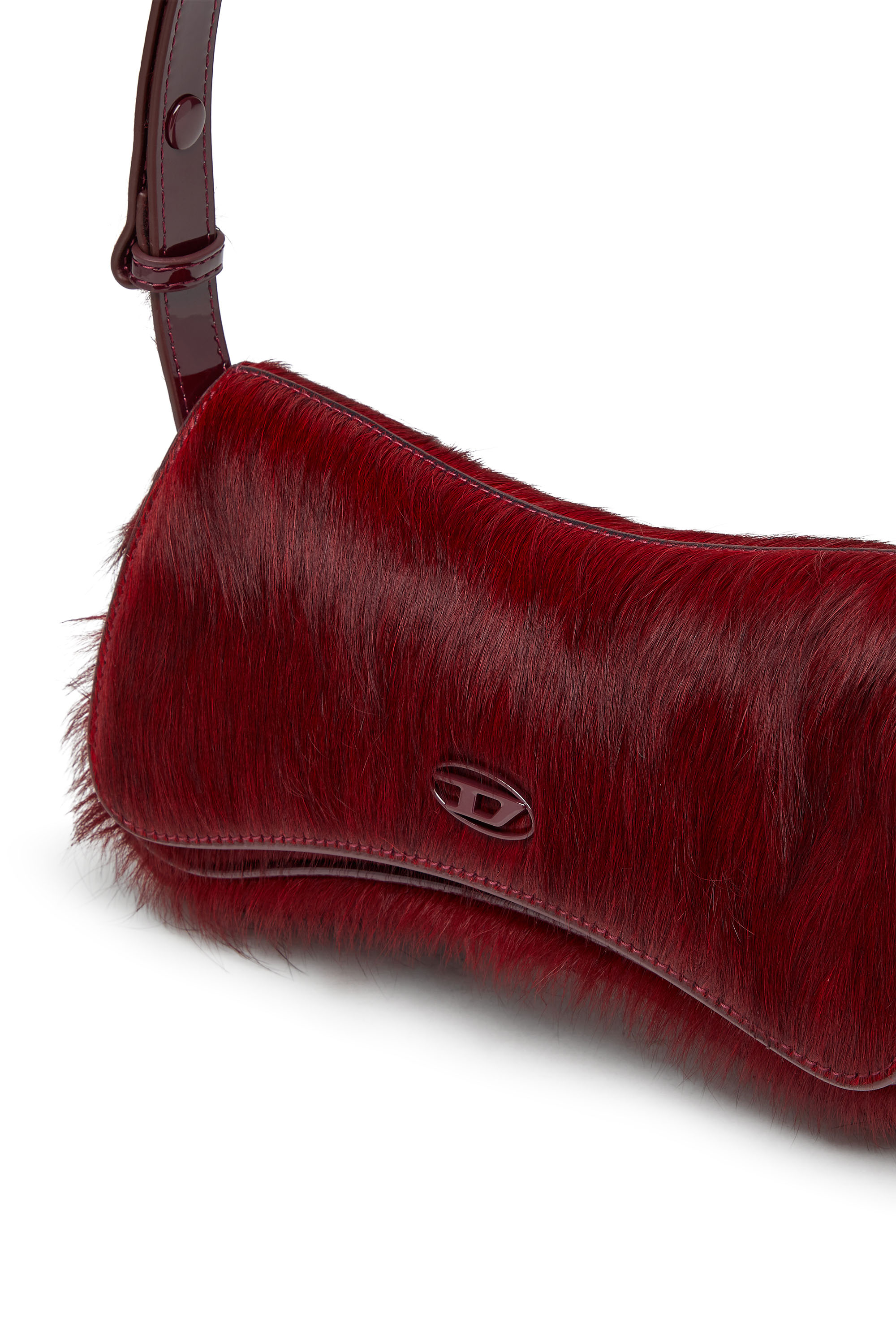Diesel - PLAY CLUTCH, Woman's Play-Clutch in coloured hairy leather in Burgundy - 5
