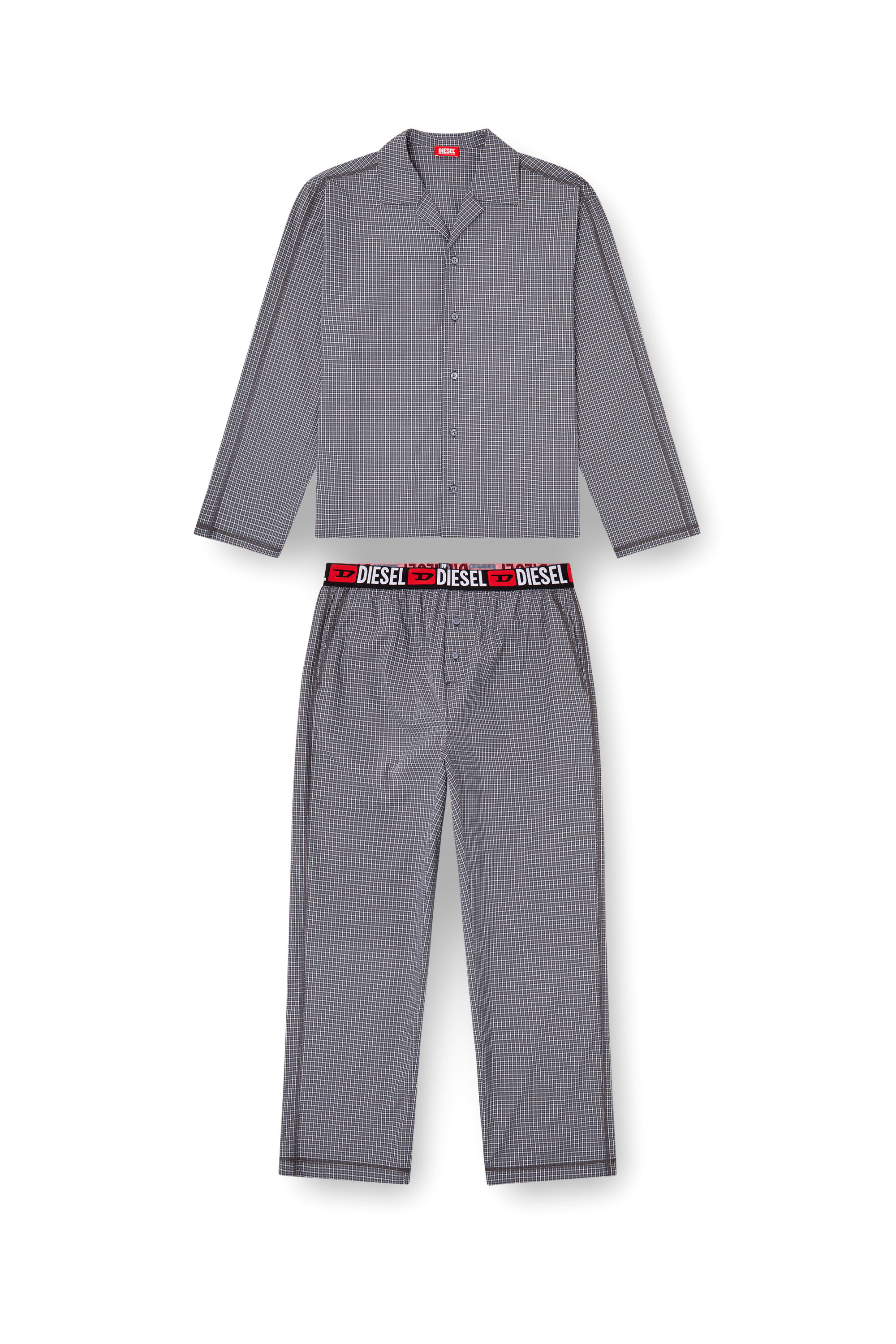 Diesel - SET-PAUL-D-CORE, Man's Pyjamas in check cotton in Grey - 2