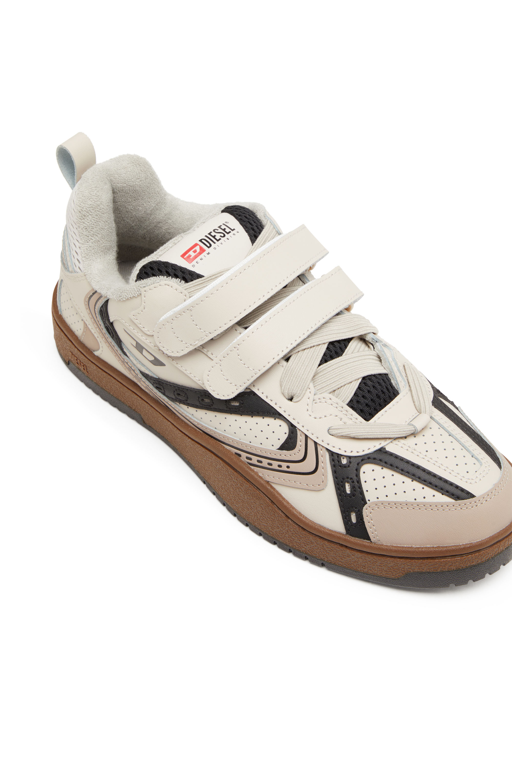 Diesel - S-UKIYO SKT, Man's S-Ukiyo-Leather sneaker with straps in Beige/Pink - 6