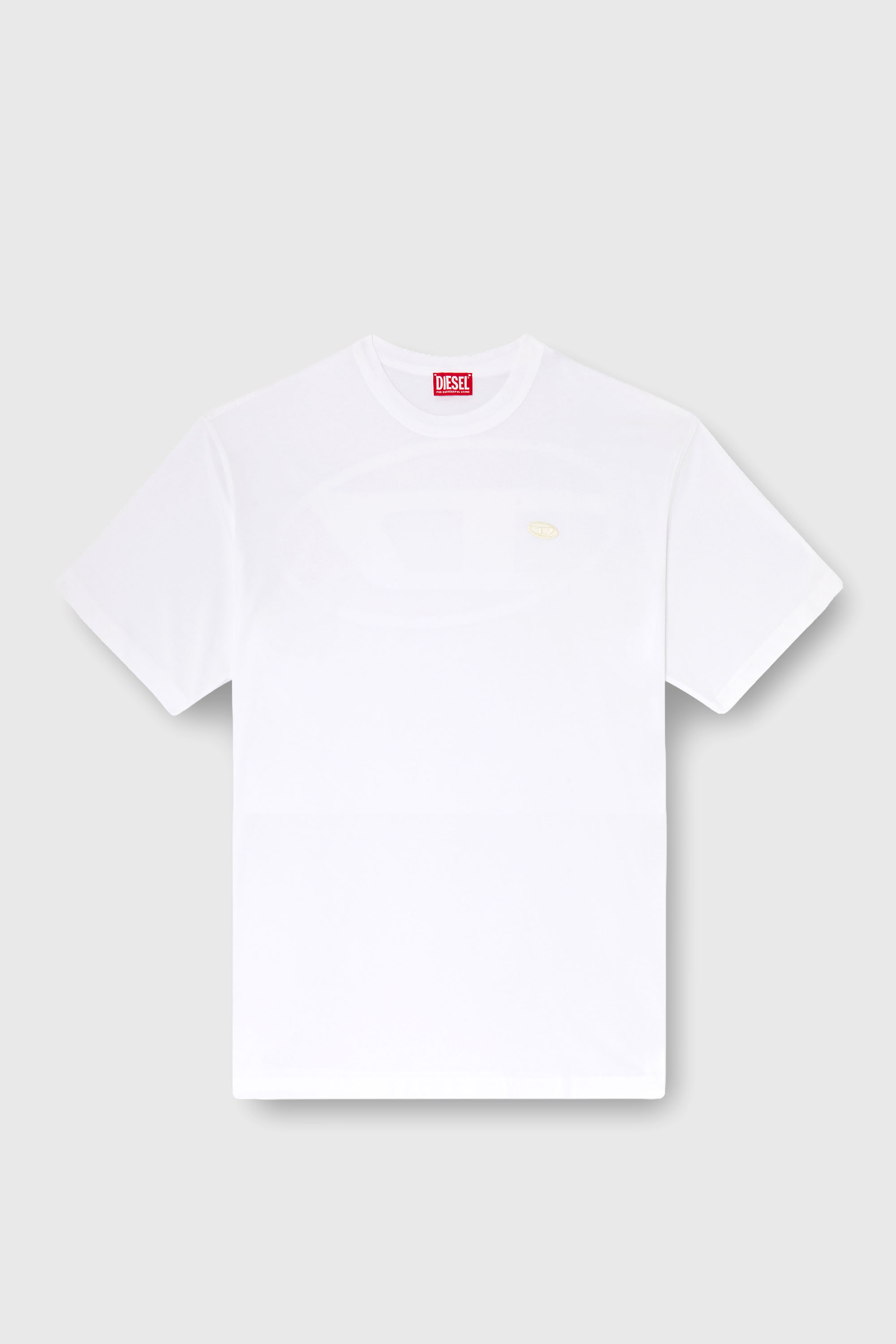 Diesel - T-WASH-MOON-T92, Man's Cotton T-shirt with Oval D logo and graphic in White - 2