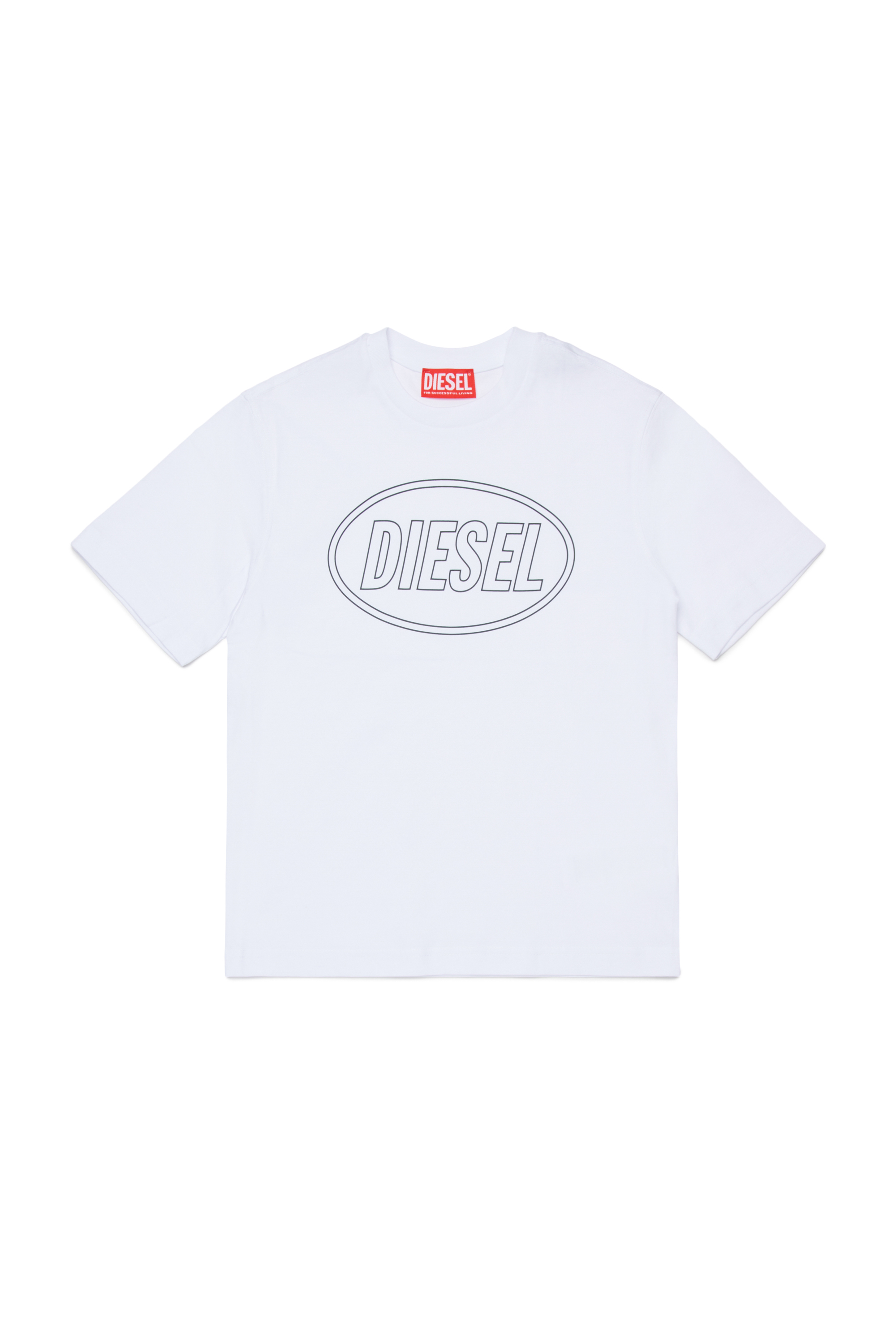 Diesel - TCIRCLE OVER, Man's Cotton T-shirt with Diesel print in White - 1
