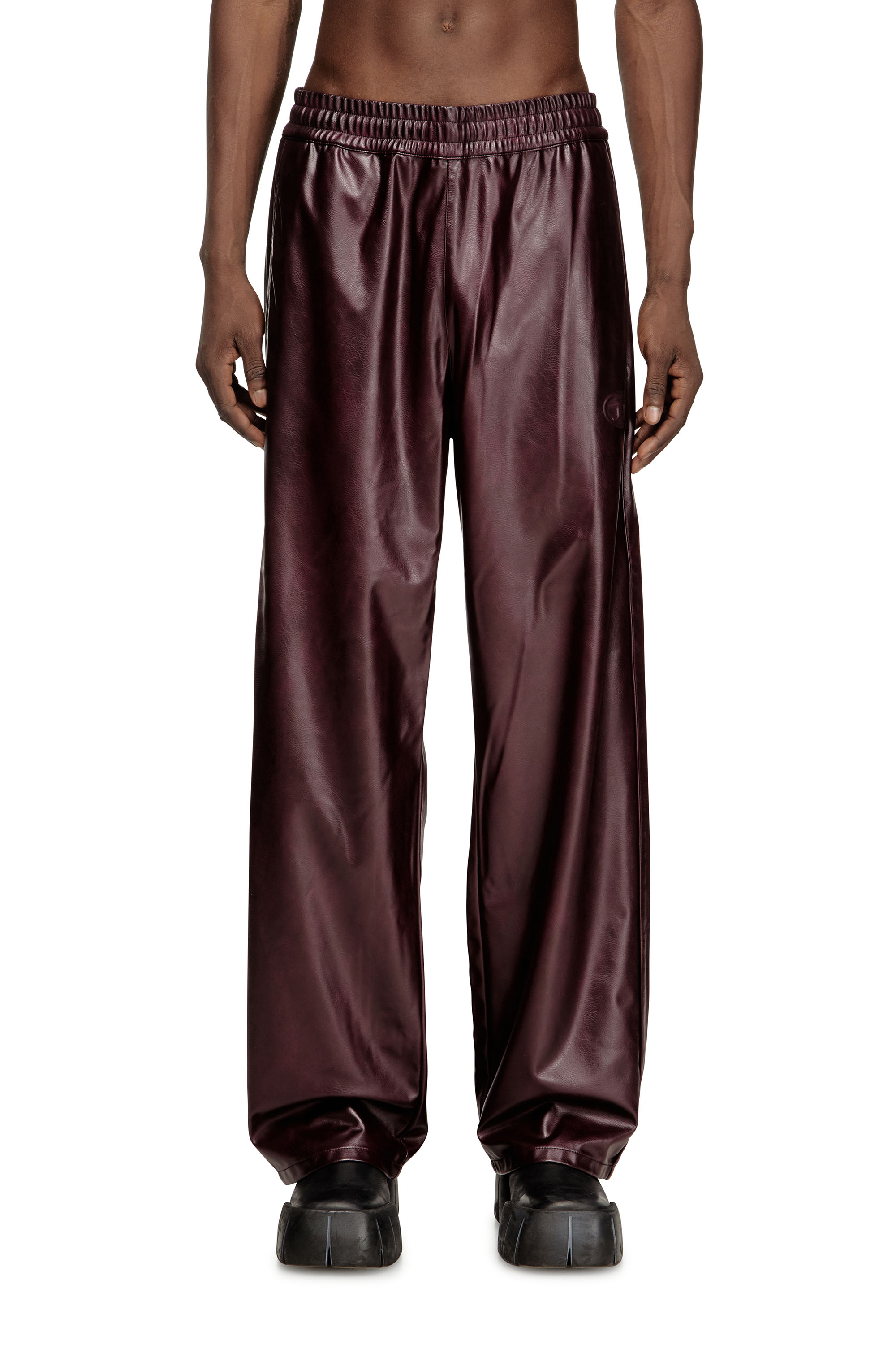 Diesel - FR-P-ARTEN, Man's Pants with logo in burgundy in Burgundy - 1