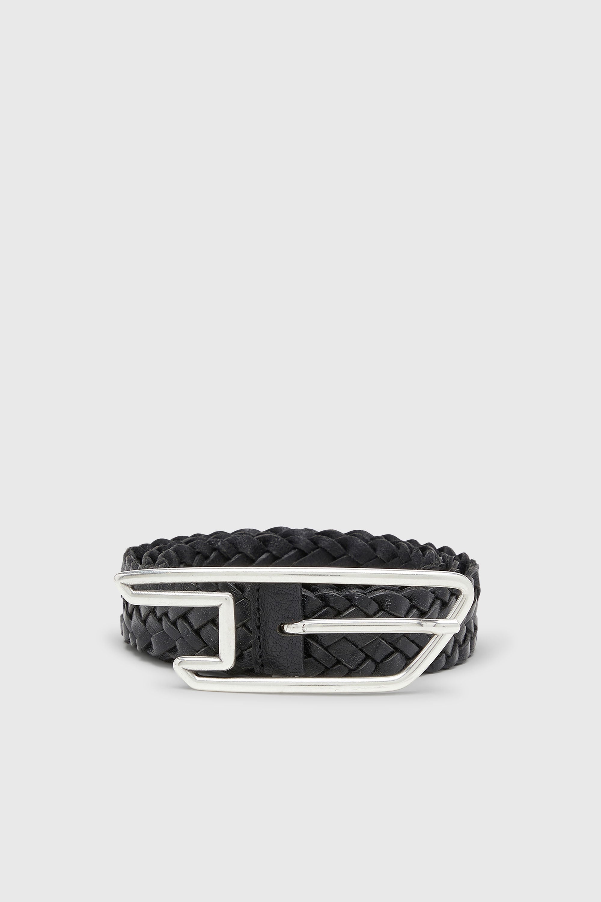 Diesel - B-D LINE 30 BRAIDERED, Unisex's 3 cm belt in braided leather in Black - 1