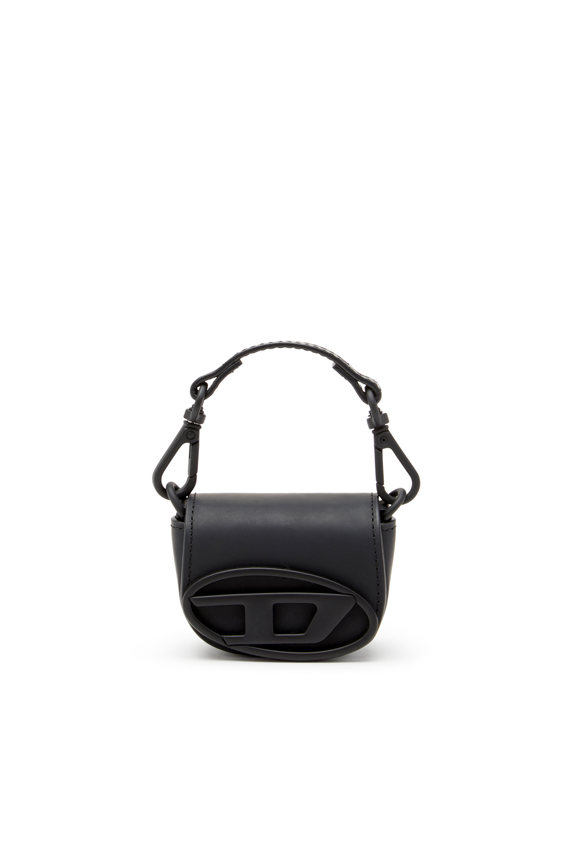 Diesel - 1DR XXS CHAIN, Woman Iconic micro bag charm in matte leather in Black - Image 6