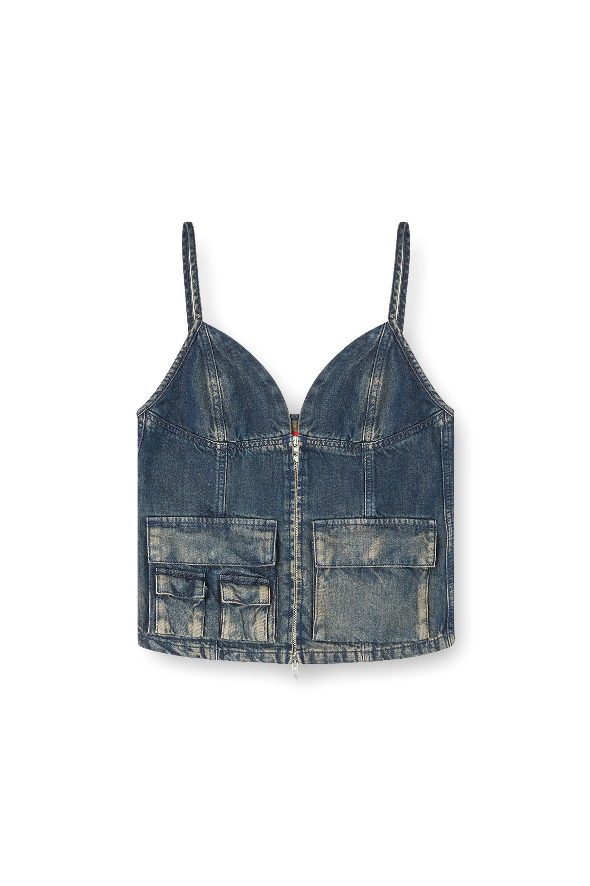Diesel - DE-MELLIS-S, Woman's Top in gradient fluid denim in Dark Blue - 3