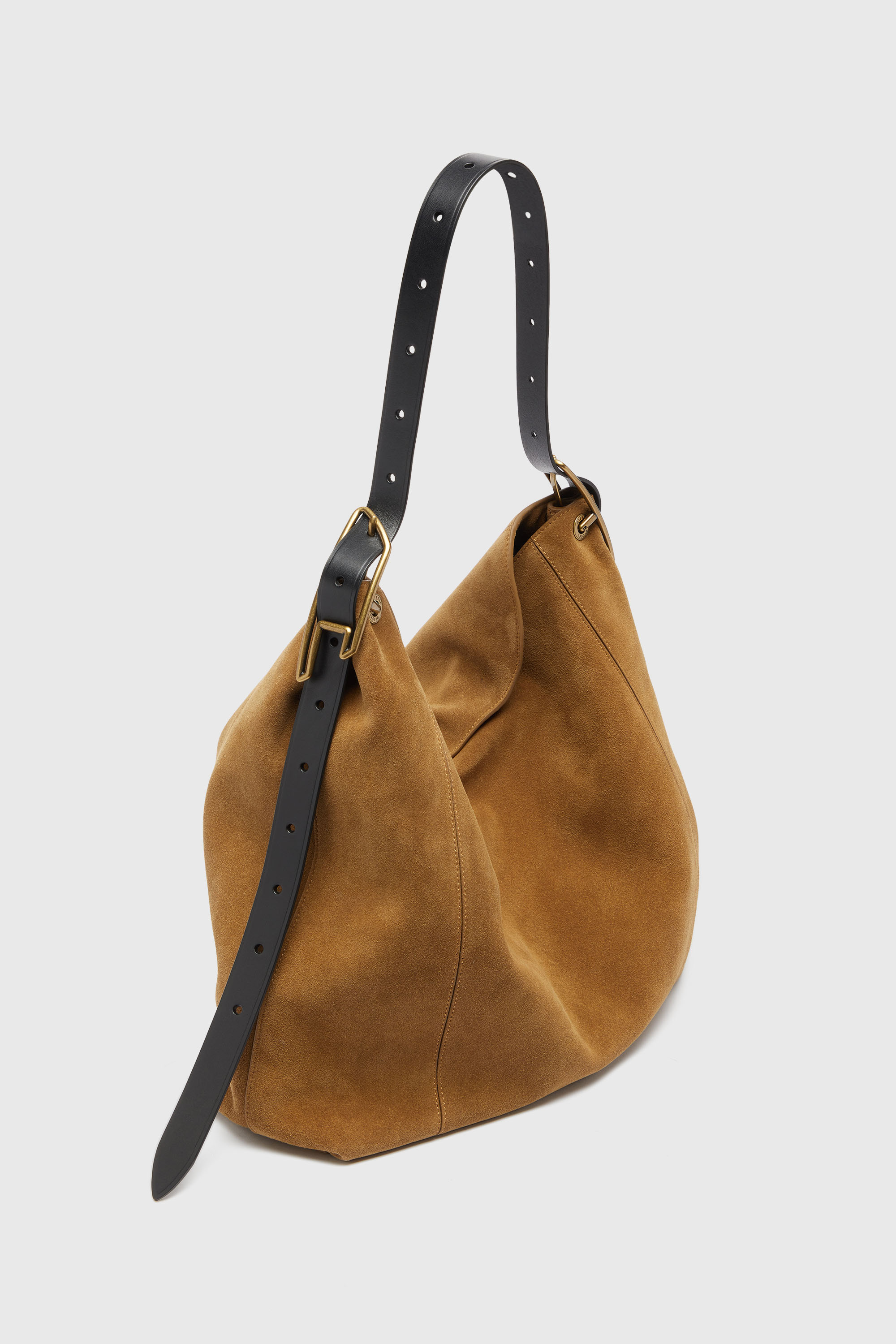 Diesel - D-LINE HOBO L, Woman's D-Line-Hobo bag in waxed suede in Light Brown - 8