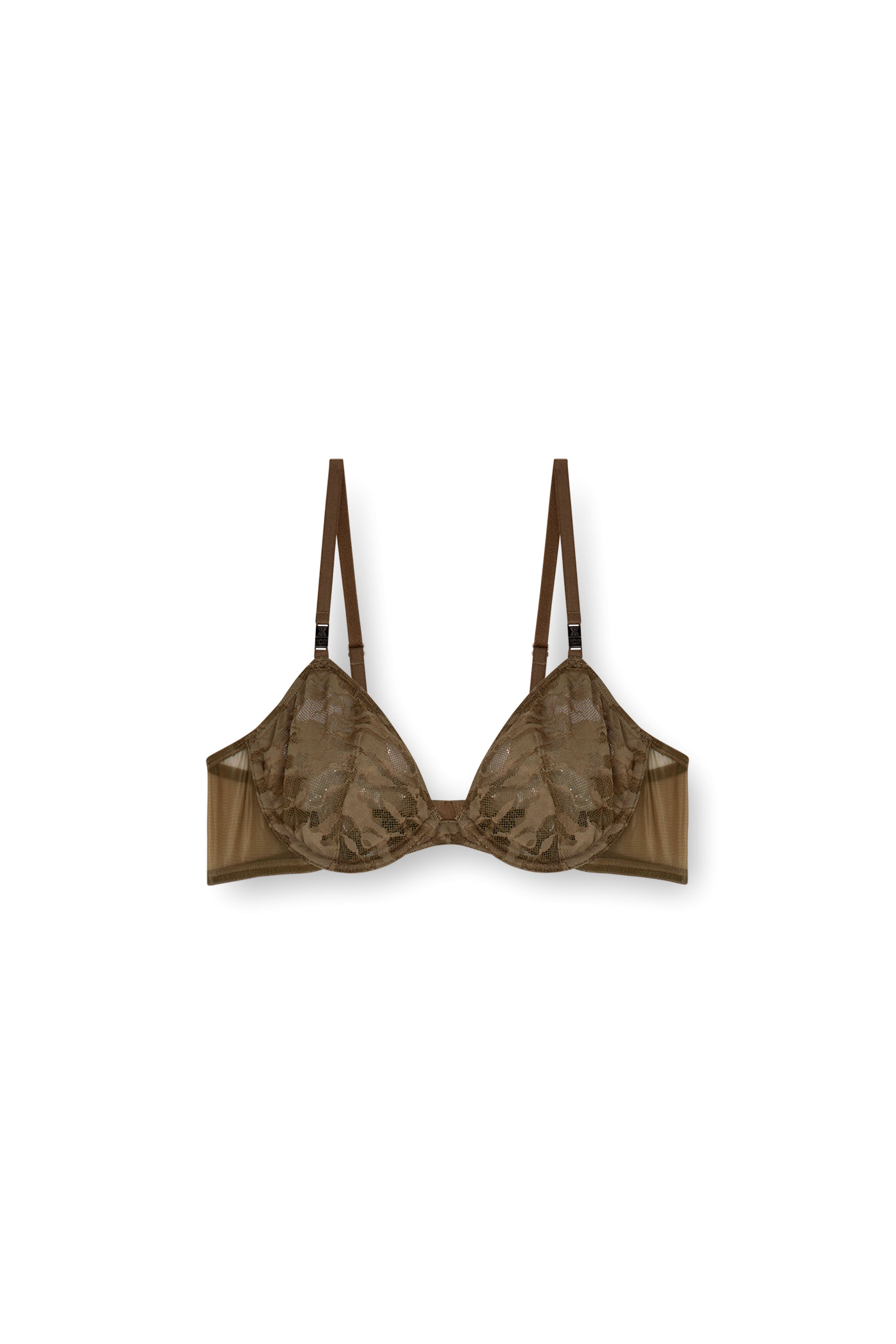 Diesel - CAMO-LACE-PLUNGE-BRA, Woman's Plunge bra in camo lace in Brown - 5