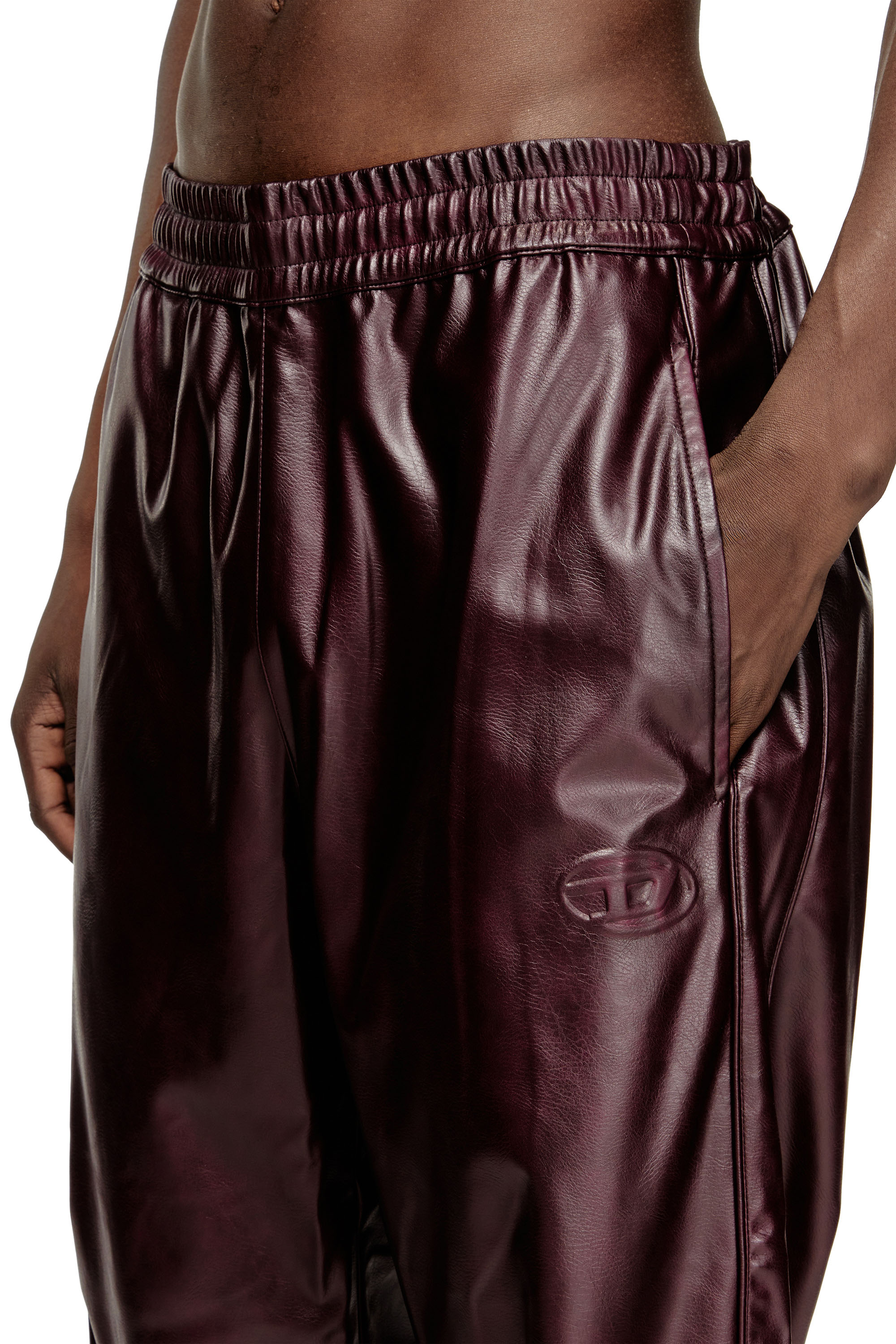 Diesel - FR-P-ARTEN, Man's Pants with logo in burgundy in Burgundy - 5