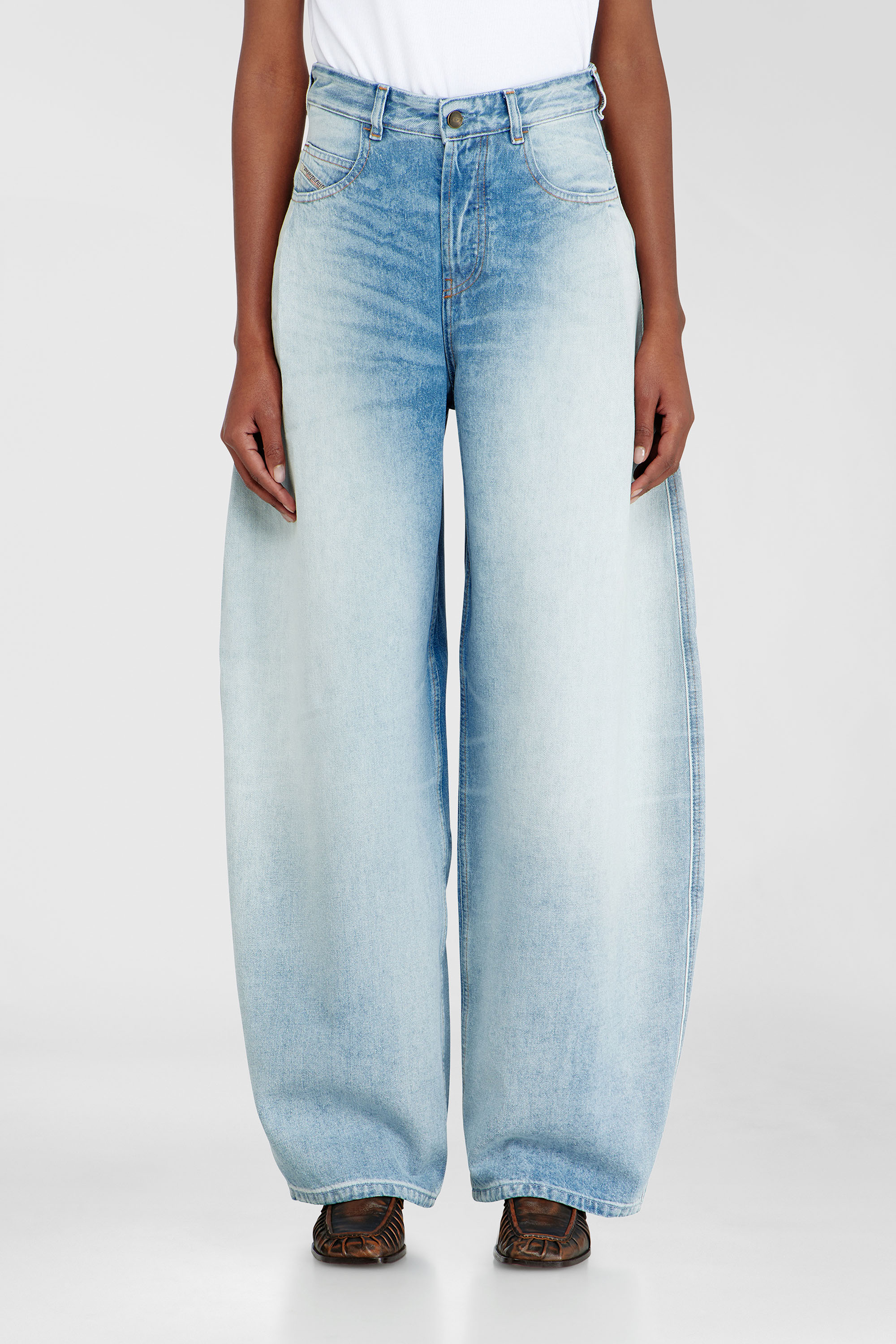 Diesel - Woman's Relaxed Jeans 1987 D-Khelz 007EE, Light Blue - 2