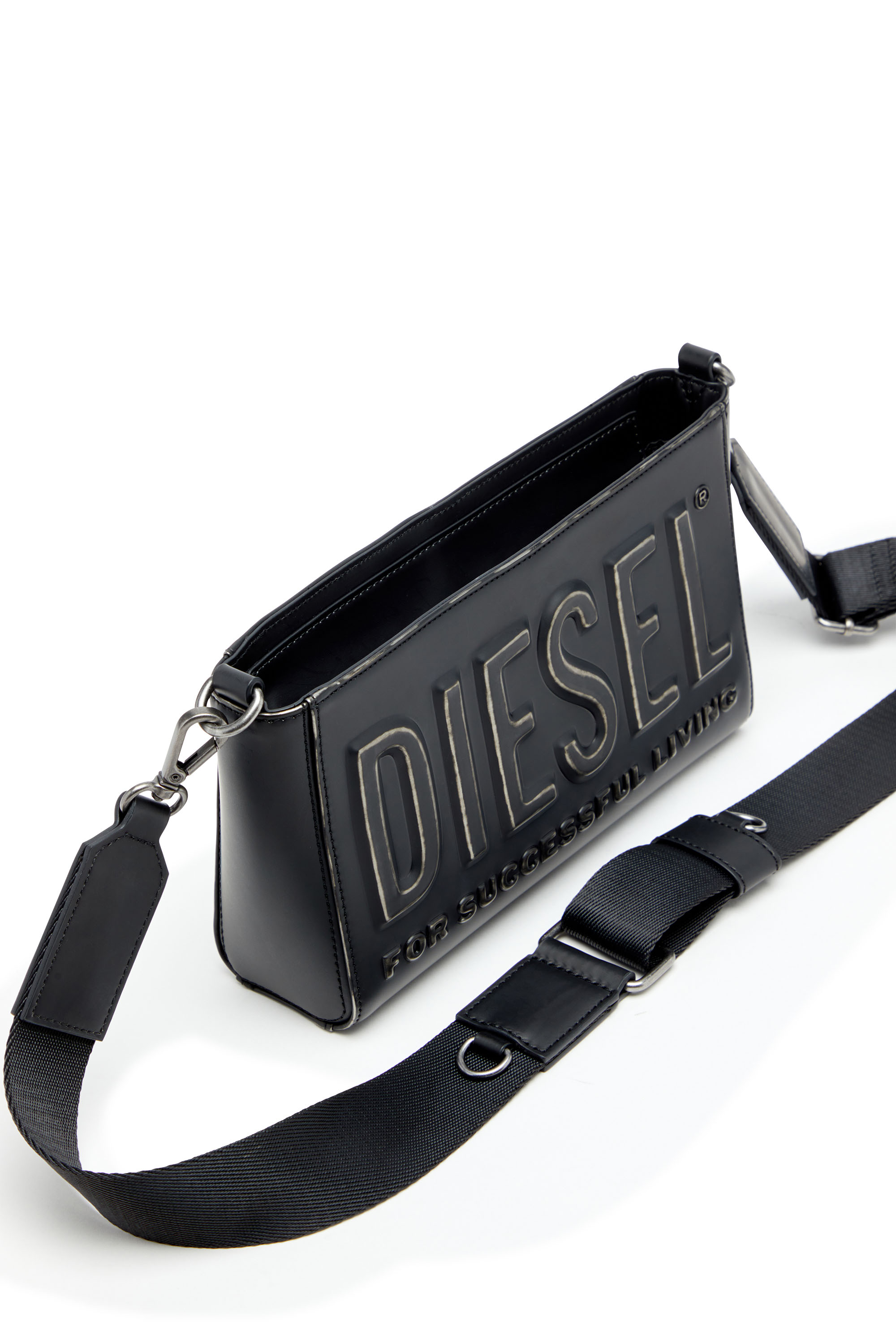 Diesel - DSL 3D CAMERA BAG X, Man's Dsl 3D-Camera bag in brushed PU in Black - 5