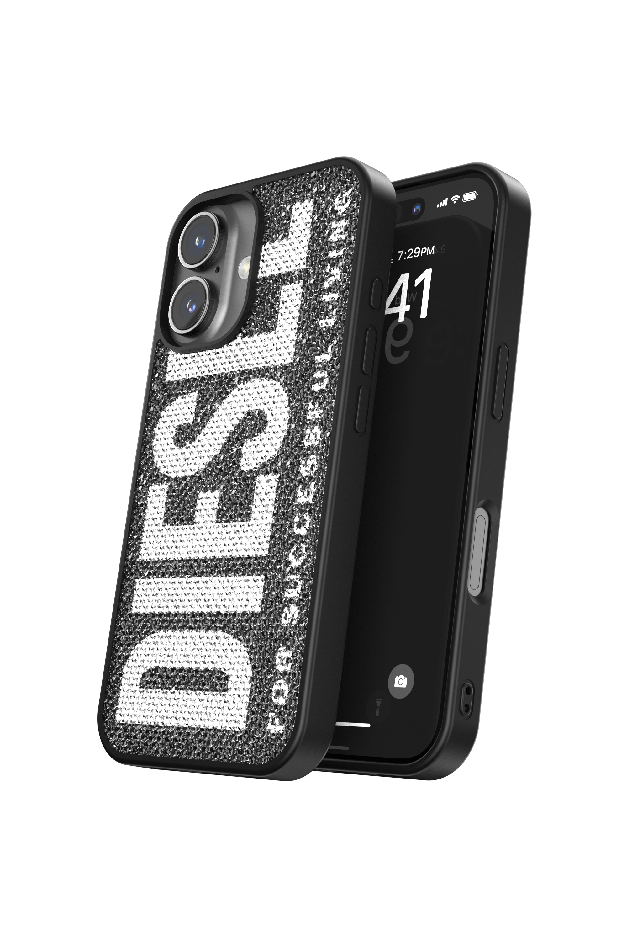 Diesel - 60183 MOULDED CASE, Unisex's Swarovski Crystal Case for iP 16 in Black - 3