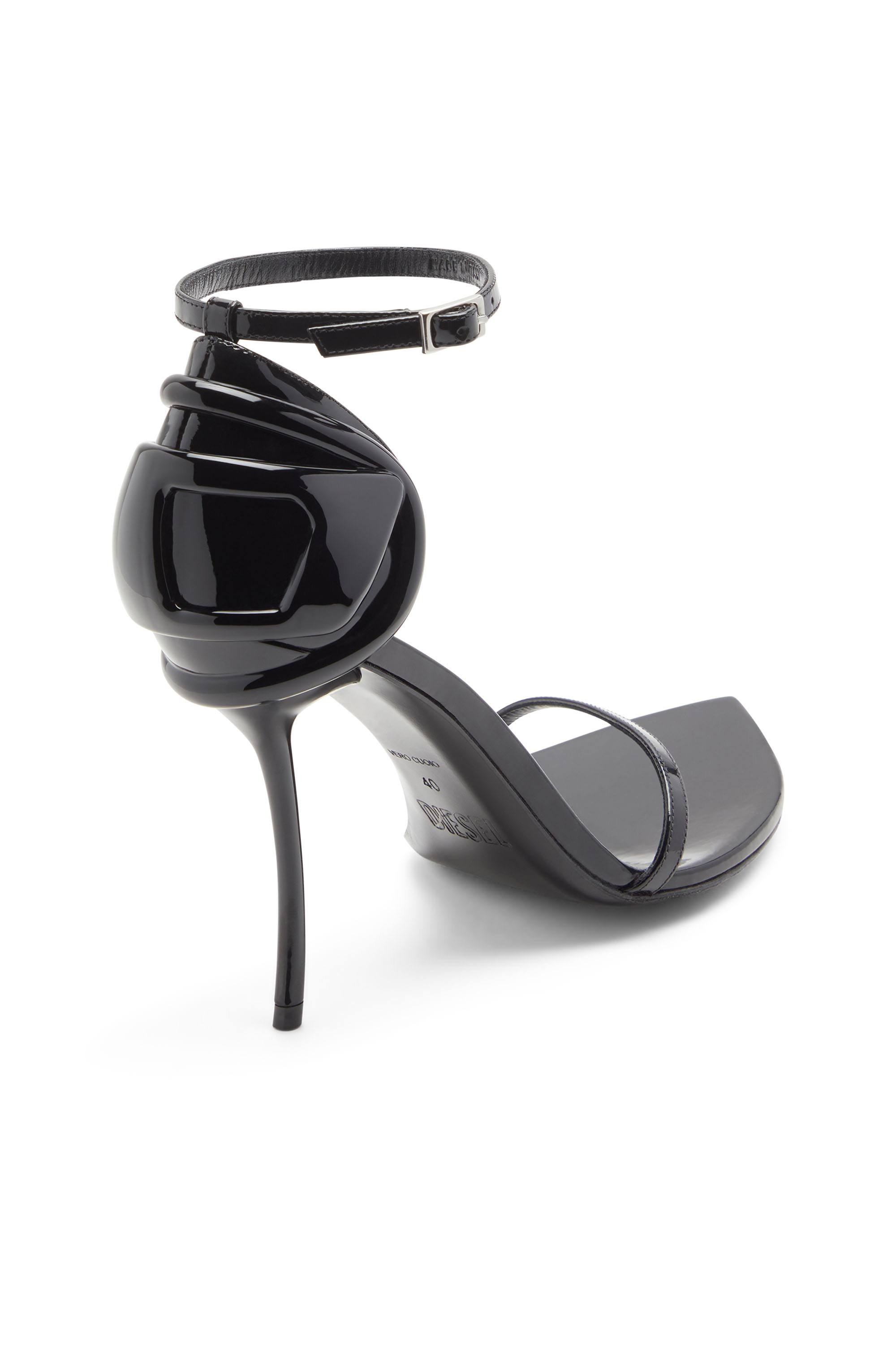 D-TEN&HALF SANDAL, Black Diesel - D-TEN&HALF SANDAL, Woman's D-Ten&Half-Stiletto sandals in patent leather and satin in Black - 6