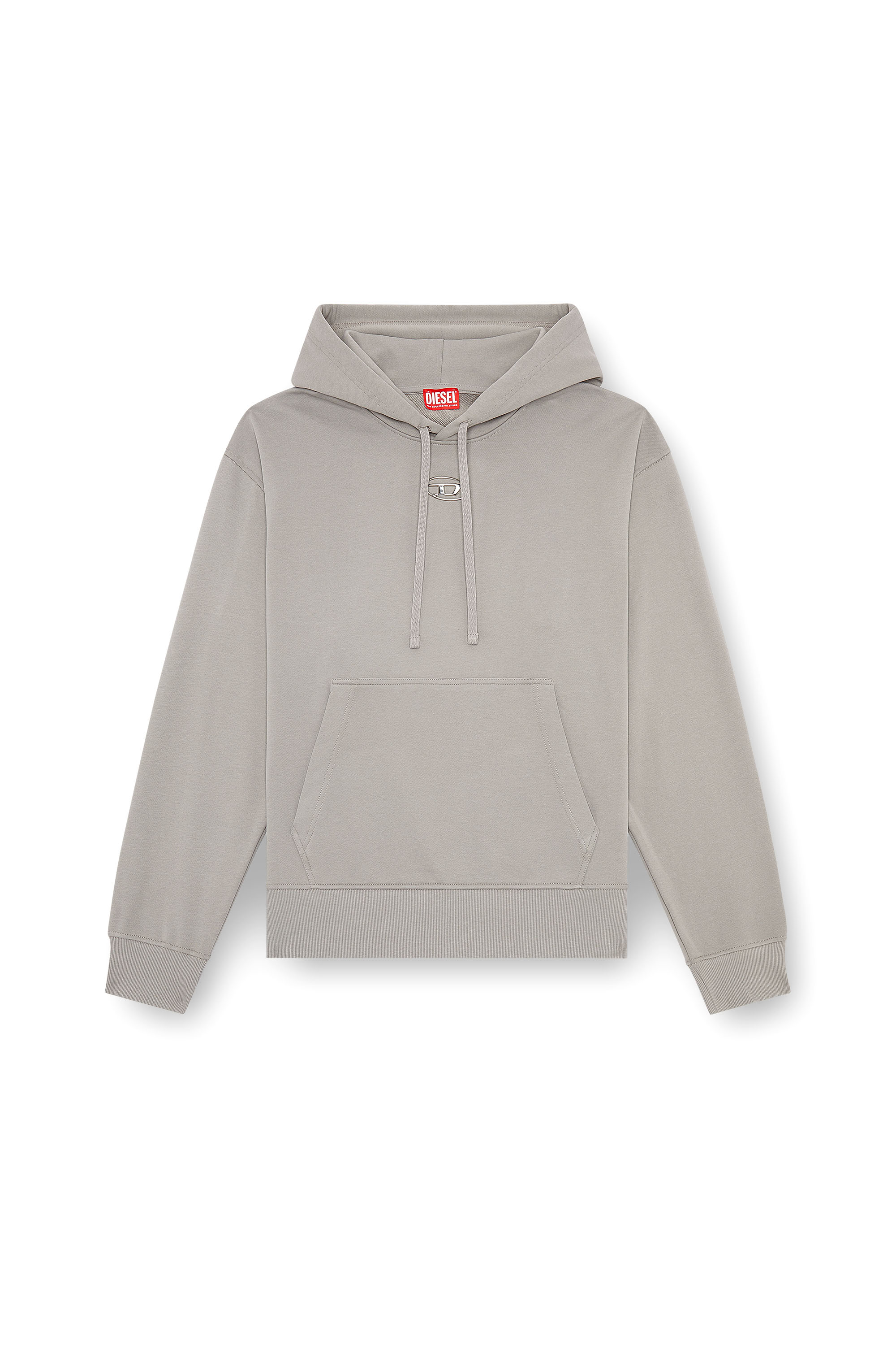 Diesel - S-MACS-HOOD-OD, Man's Oversized hoodie with metallic logo in Grey - 2