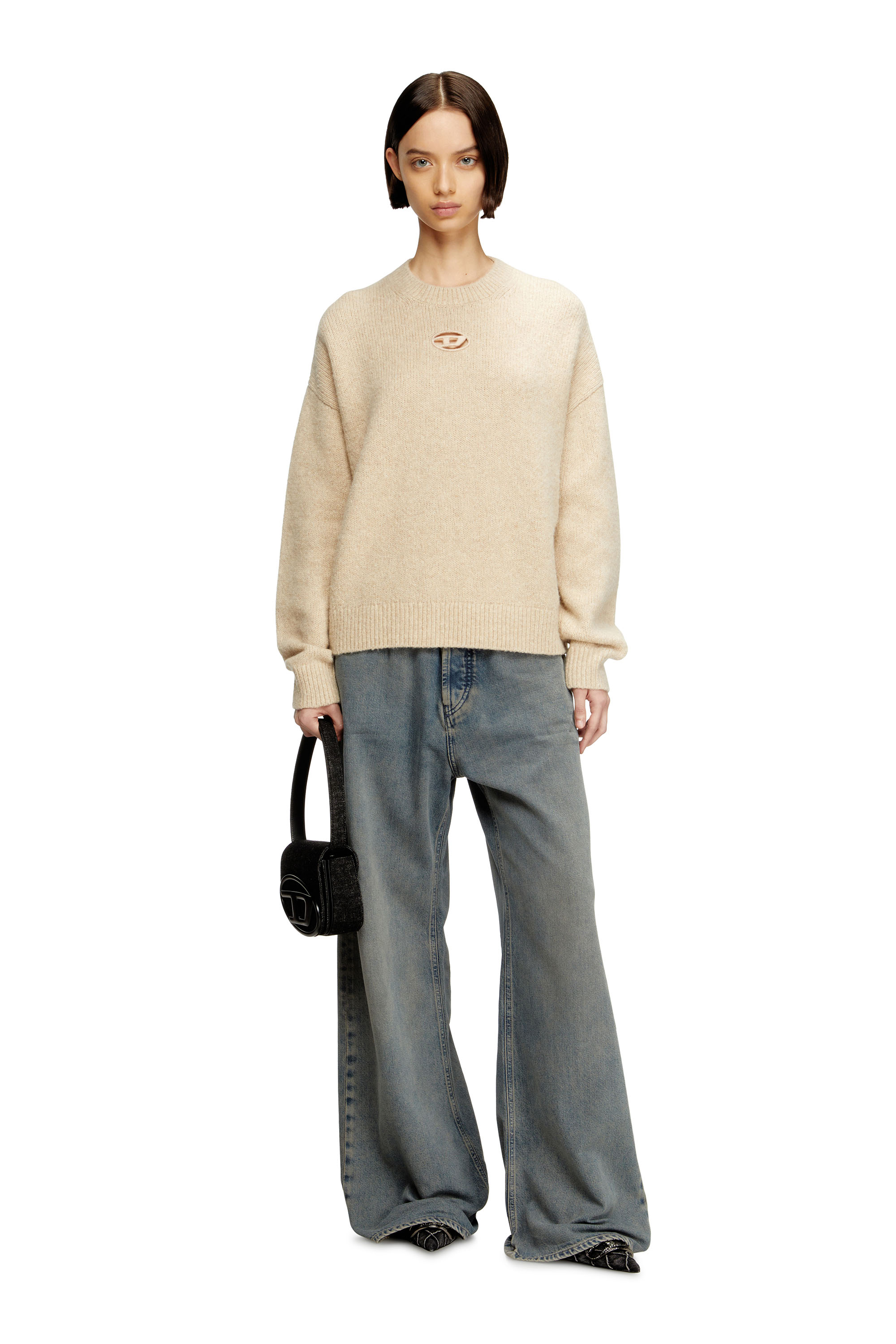 Diesel - 1DR, Woman's 1DR-Iconic shoulder bag in washed denim in Black - 2