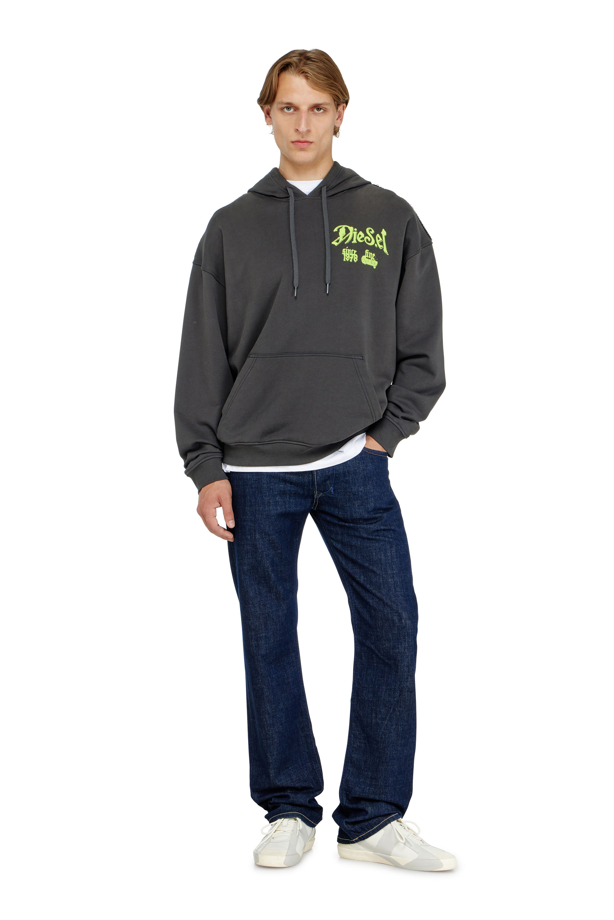 Diesel - S-BOXT-HOOD-AA2, Man's Cotton hoodie with flocked graphics in null - 2