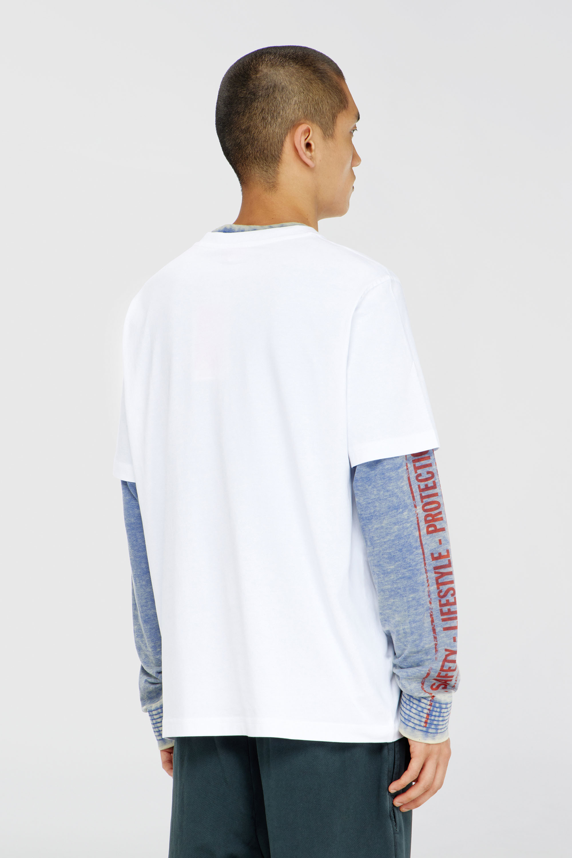 Diesel - T-ADJUST-AA8, Man's Cotton T-shirt with chest logo motif in White - 4