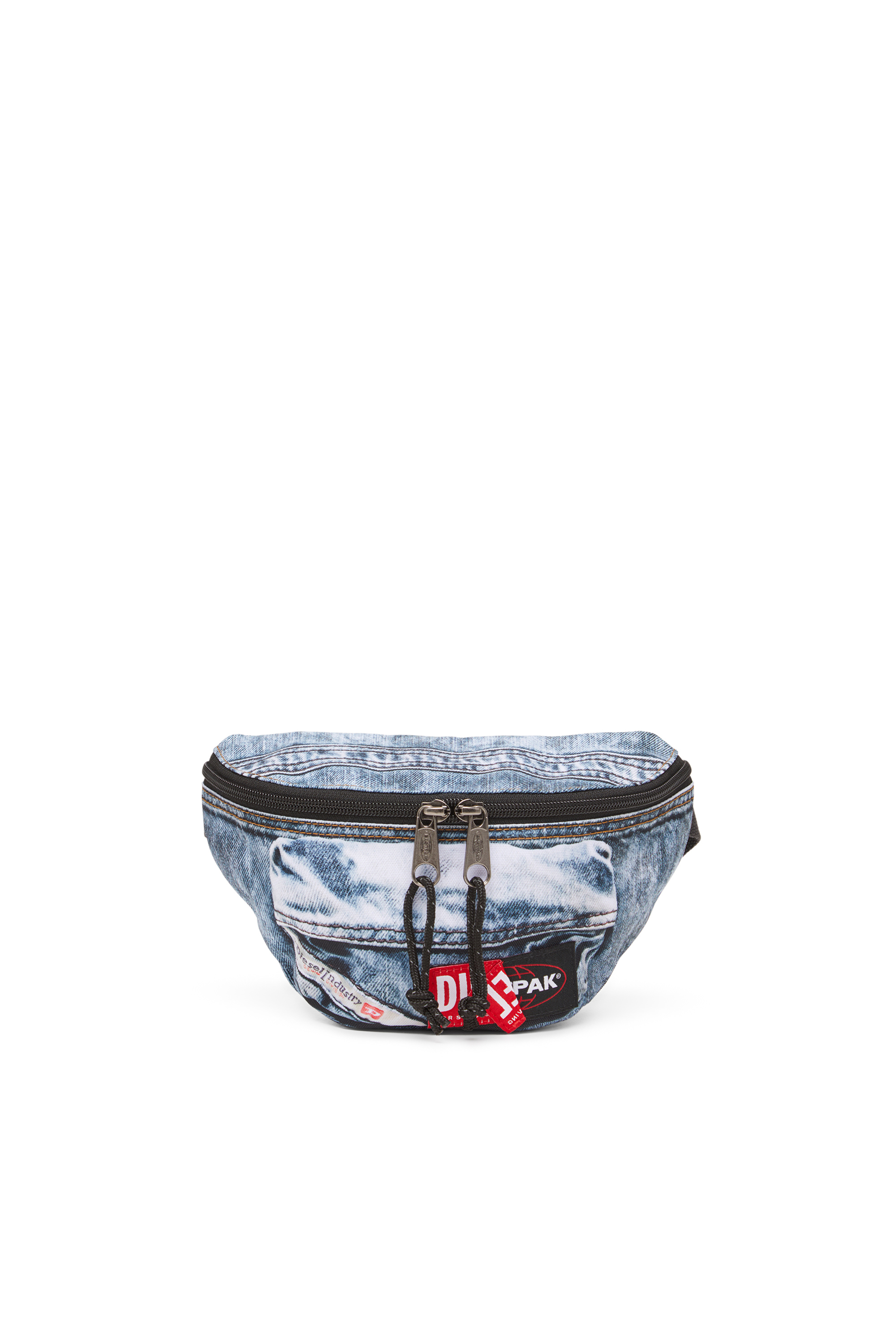 Diesel - DIESEL SPRINGER, Unisex's Belt bag in trompe l'oeil denim in Blue - 1