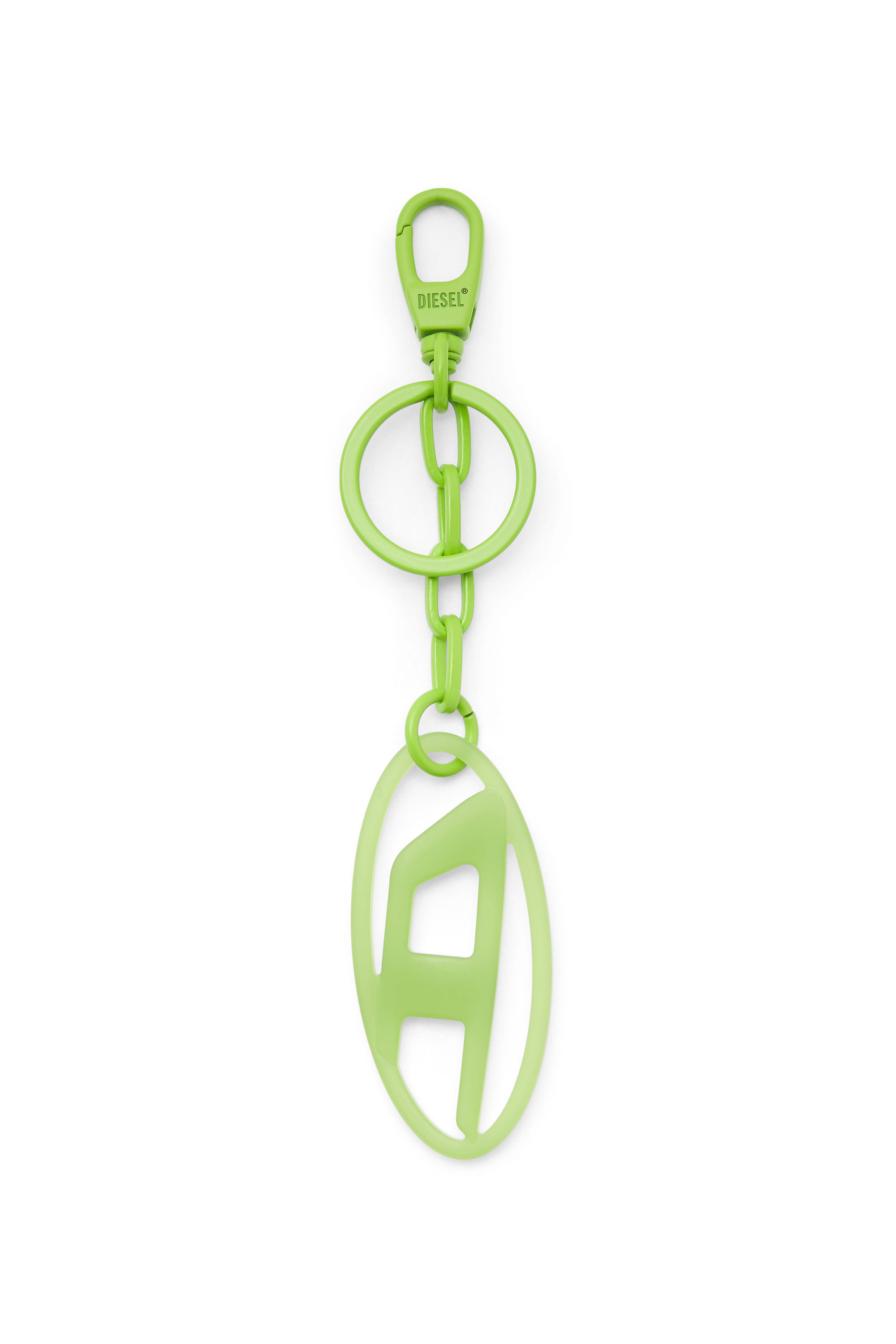 Diesel - OVAL D CHARM, Unisex's Oval D charm/key ring in metal and resin in Green - 3
