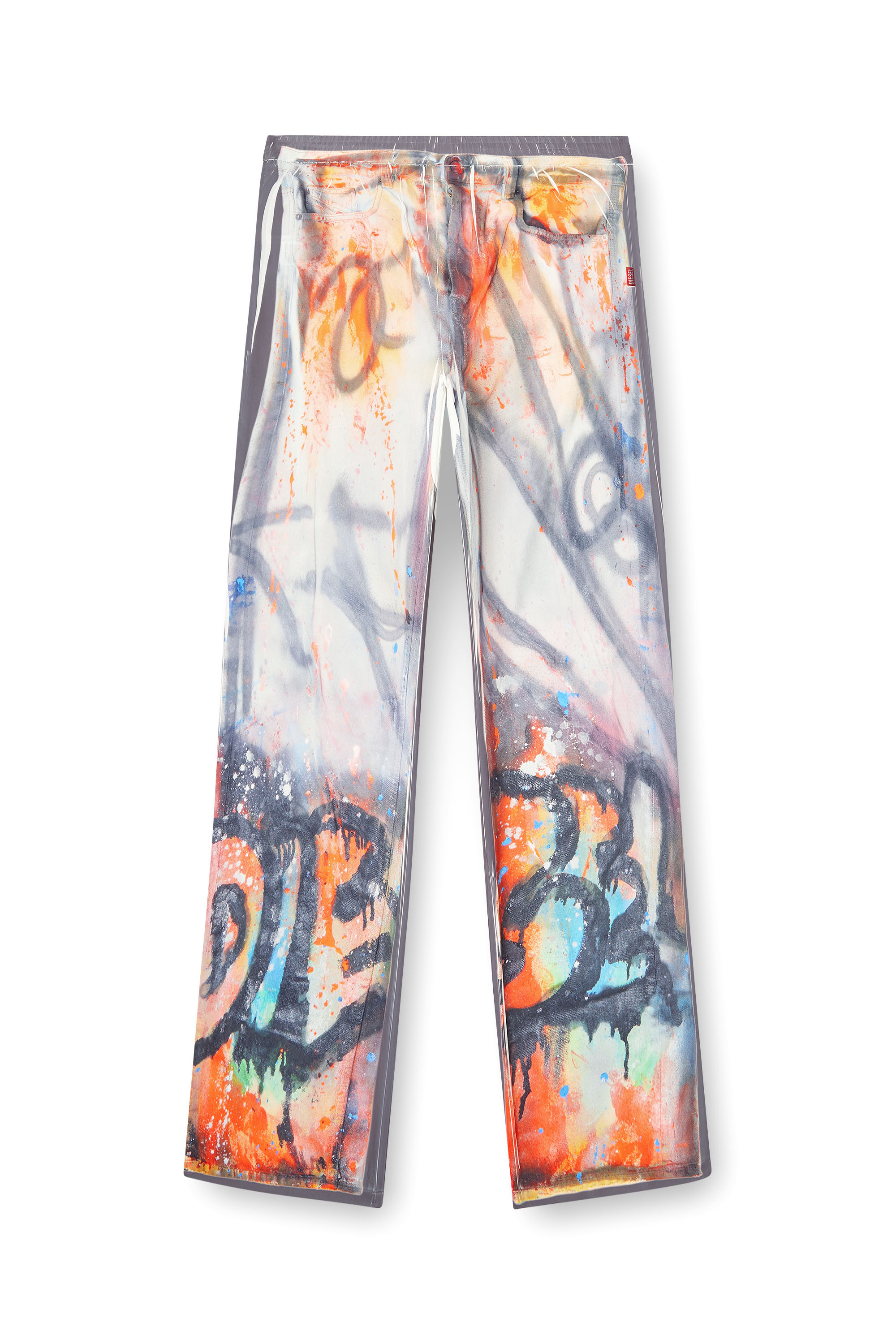Diesel - P-AFTER-GRAFFITI-USA, Unisex's Relaxed pant with graffiti print in Grey - 2